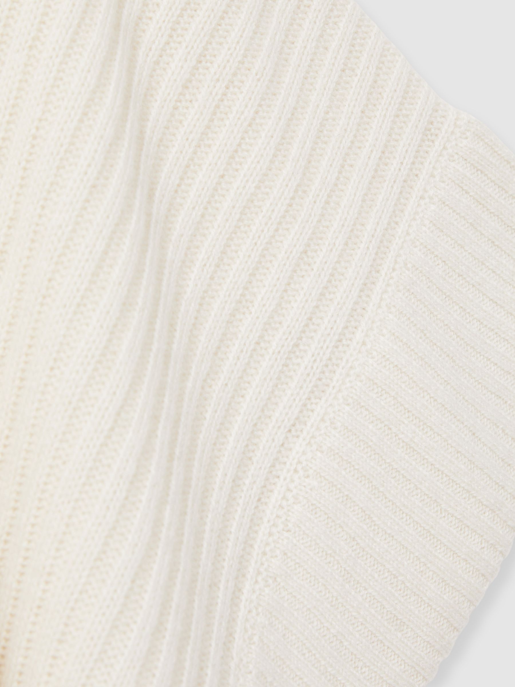 Wool Cashmere Ribbed Top in Cream - Image 6 of 6