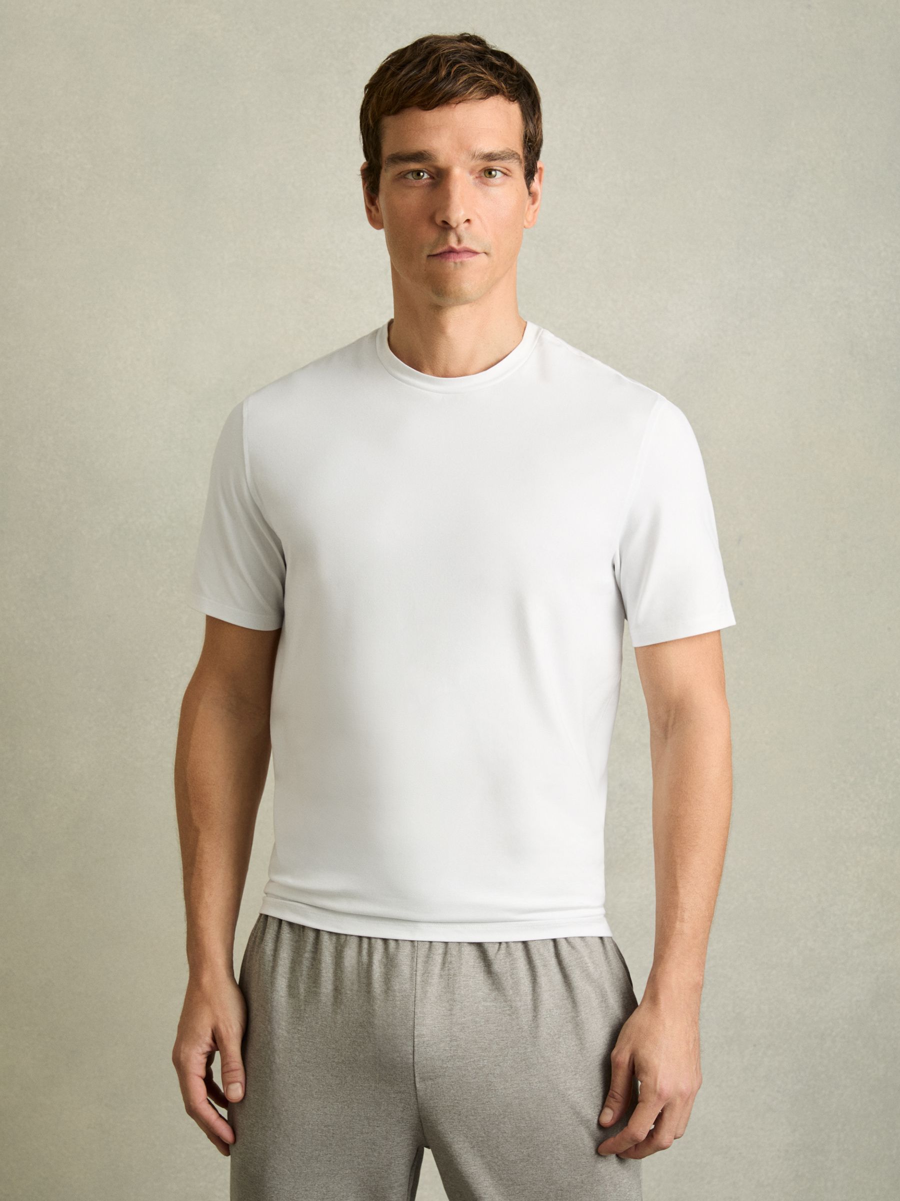 Crew-Neck Jersey T-shirt in White - Image 1 of 6