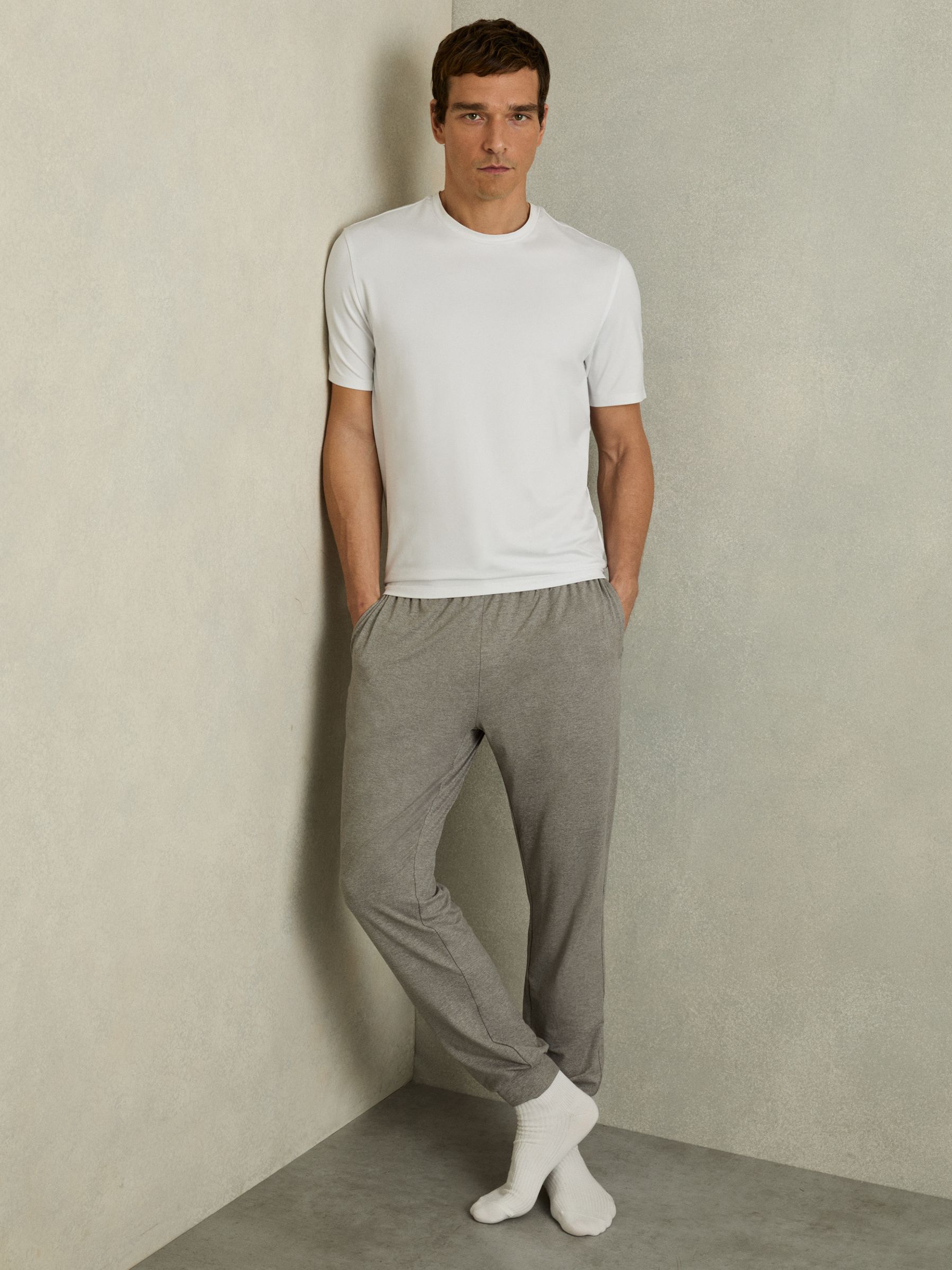 Crew-Neck Jersey T-shirt in White - Image 3 of 6