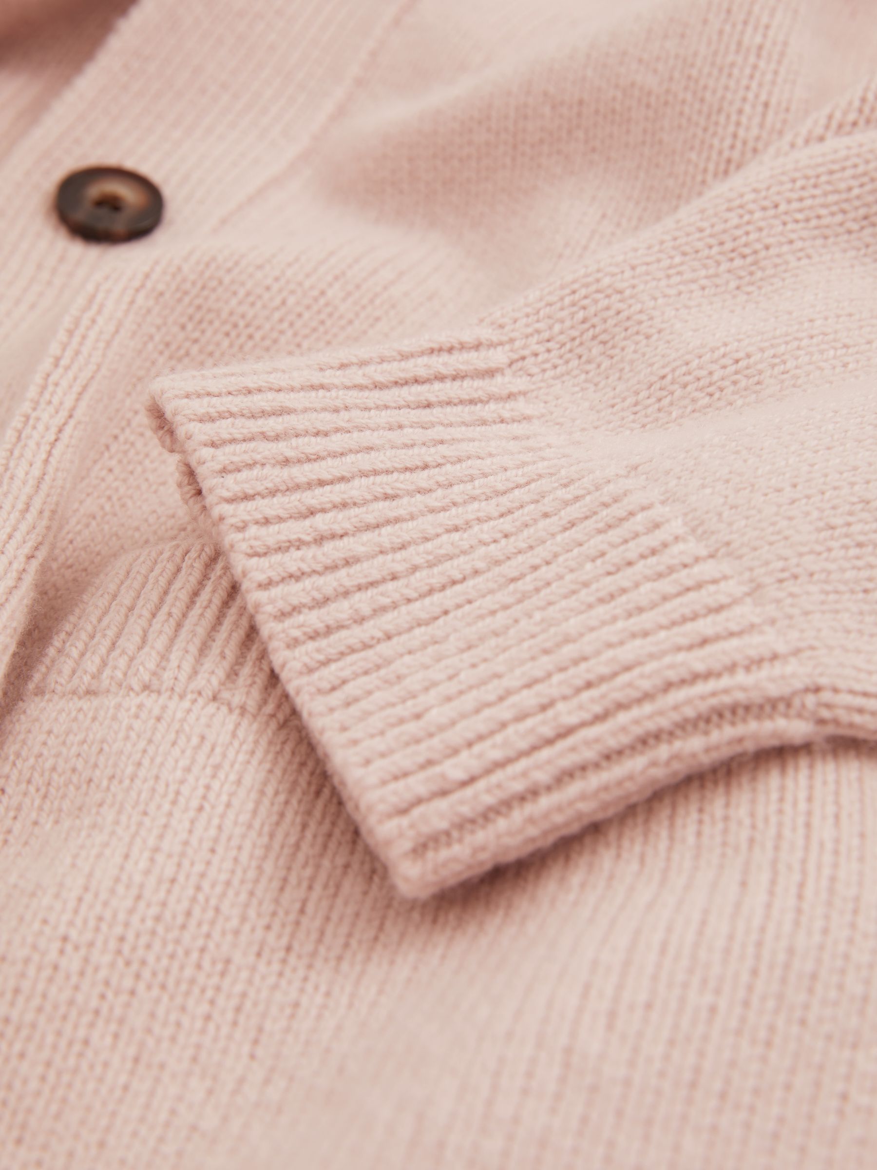 Wool-Blend Ridge-Seam Cardigan in Soft Pink - Image 7 of 7