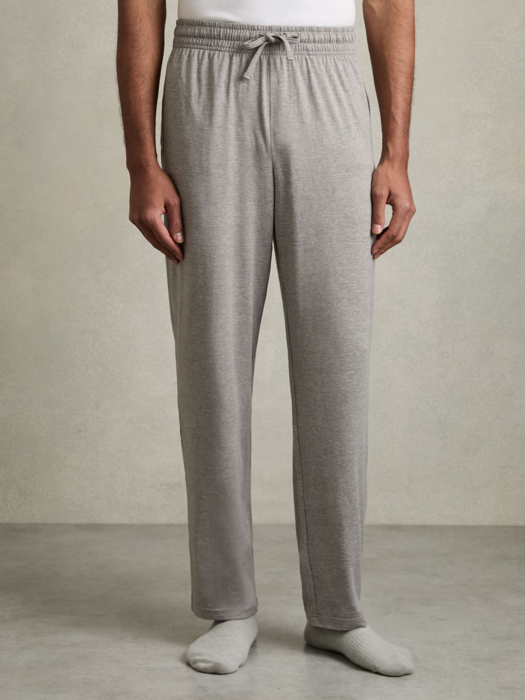Tapered Stretch-Jersey Joggers in Grey Melange - Image 3 of 6