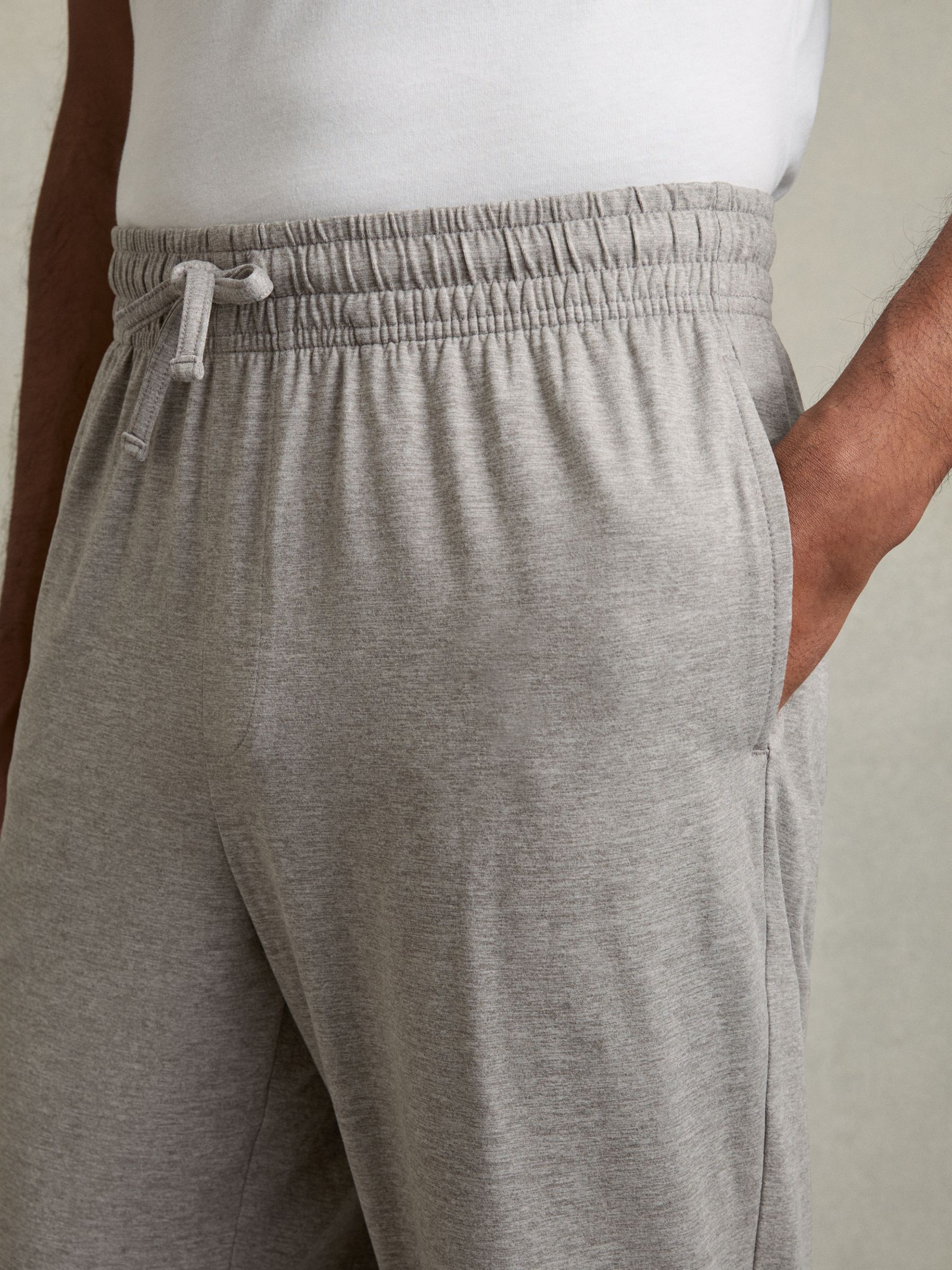 Tapered Stretch-Jersey Joggers in Grey Melange - Image 4 of 6