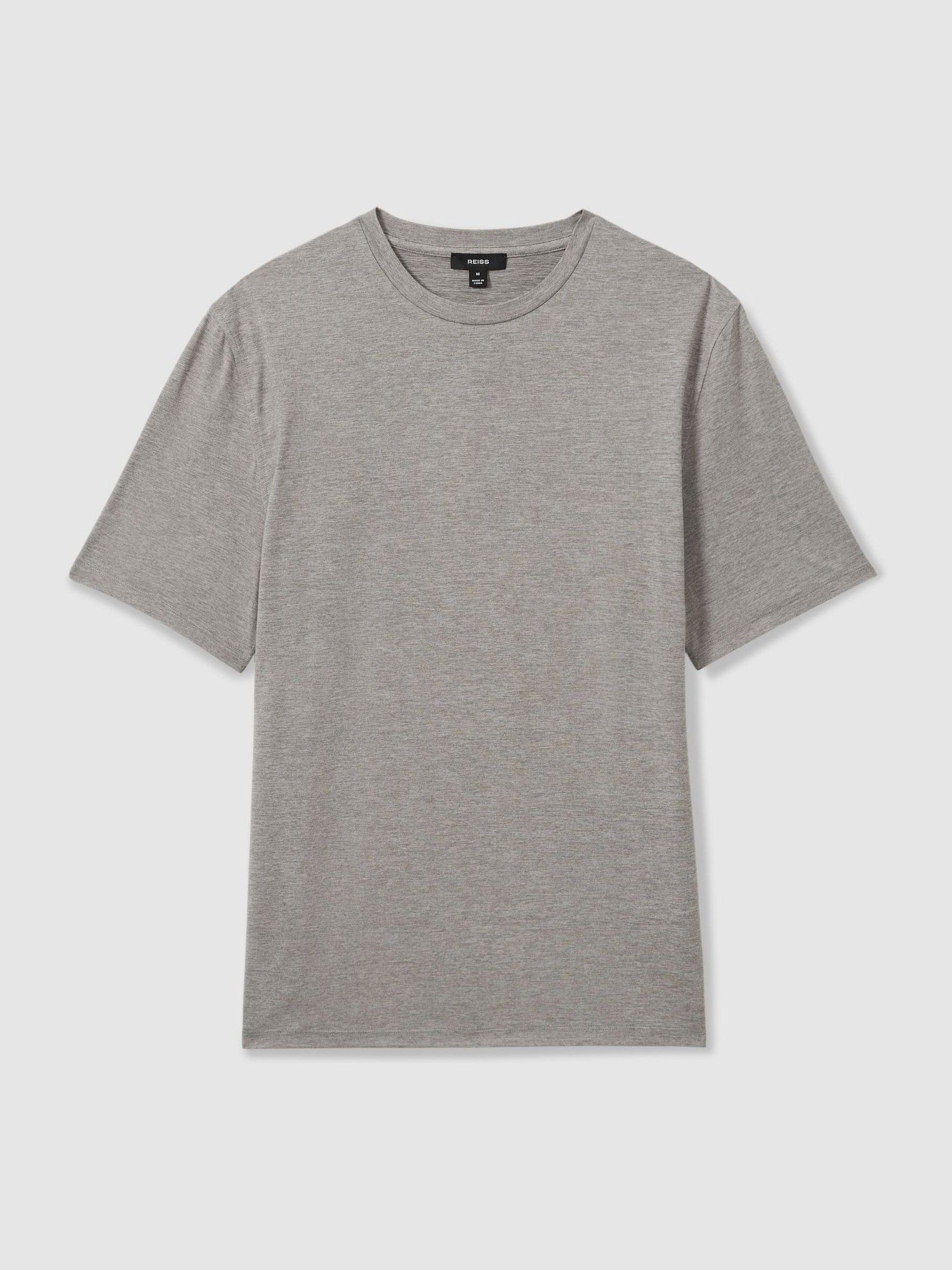 Crew-Neck Jersey T-shirt in Grey Melange - Image 2 of 5
