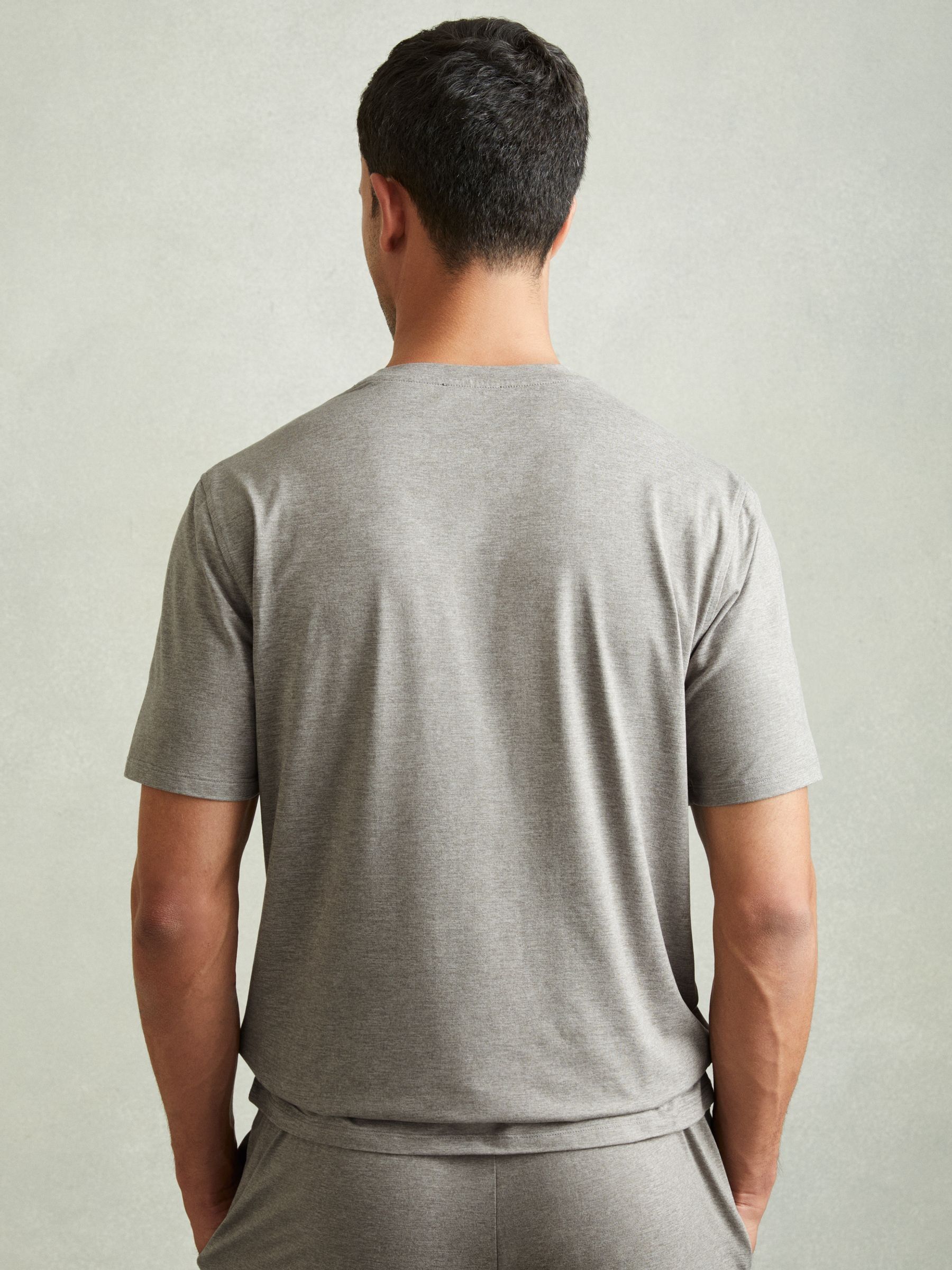 Crew-Neck Jersey T-shirt in Grey Melange - Image 4 of 5