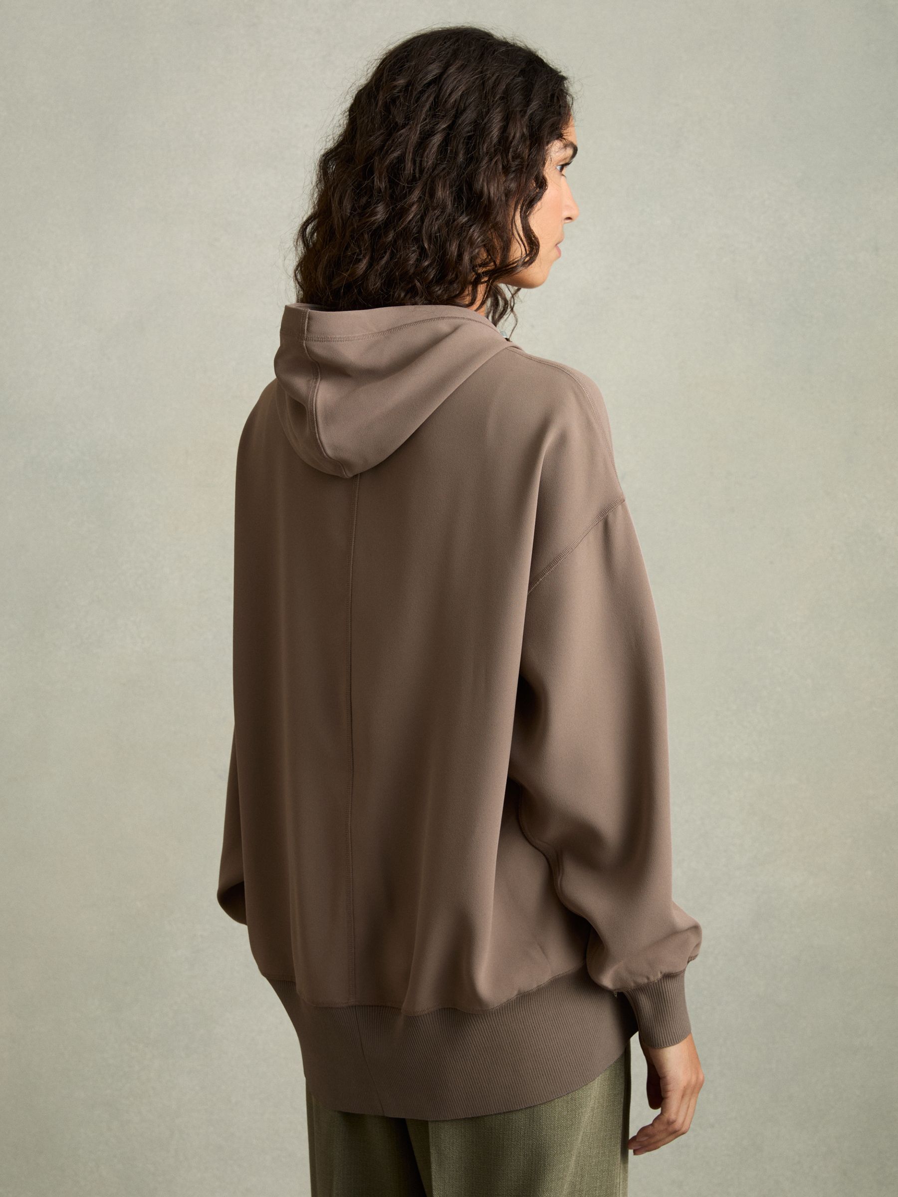 Woven Hooded Top in Mink - Image 5 of 7