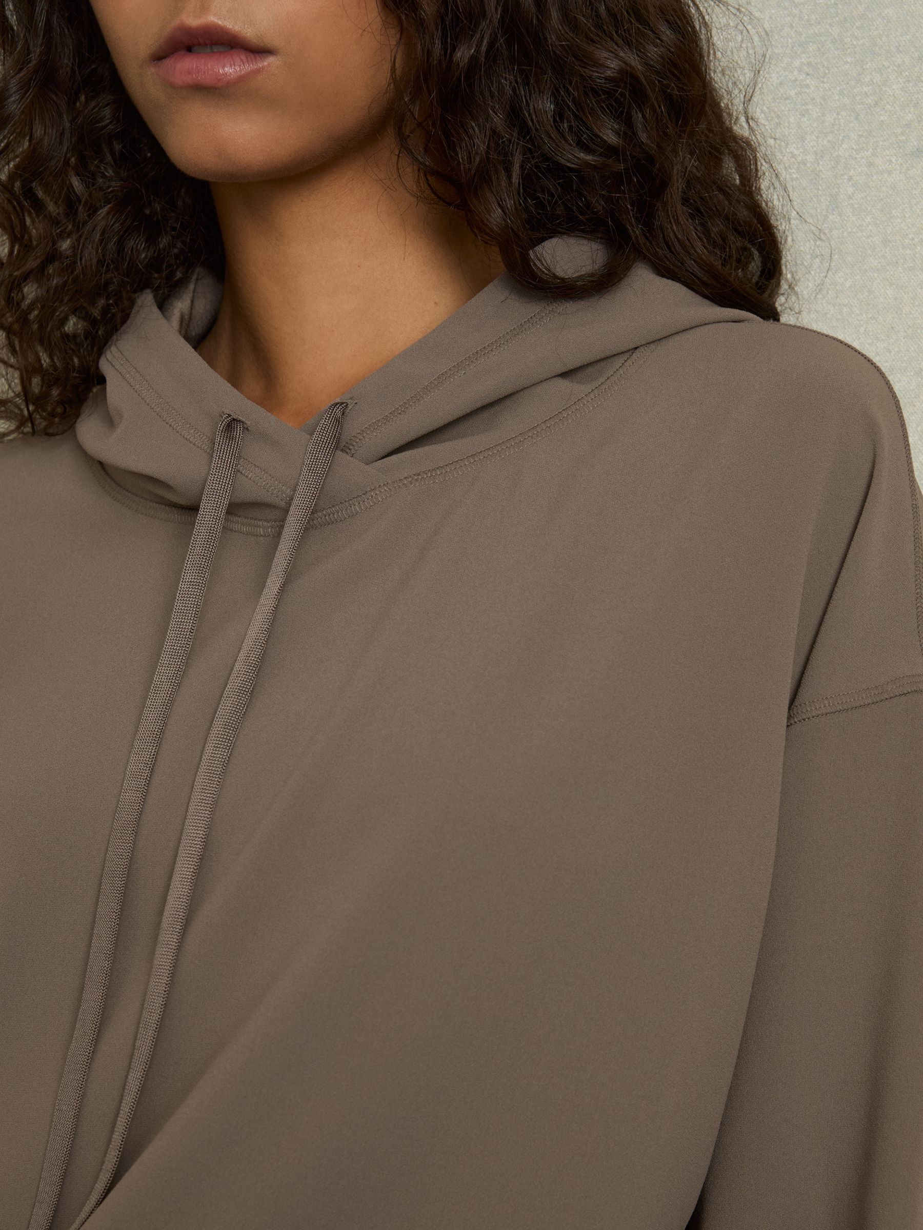 Woven Hooded Top in Mink - Image 6 of 7