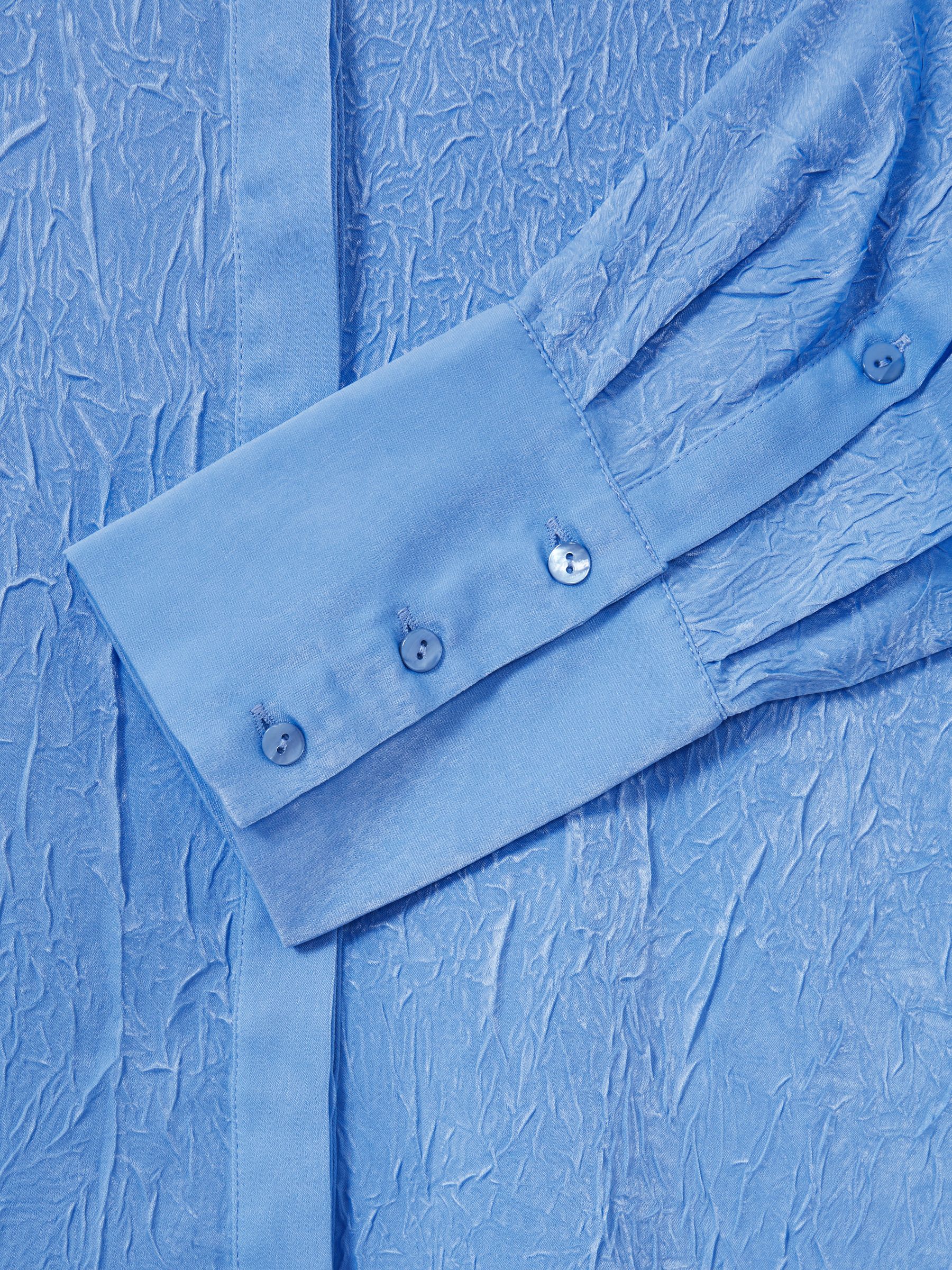 Crinkle Satin Shirt in Periwinkle - Image 6 of 6