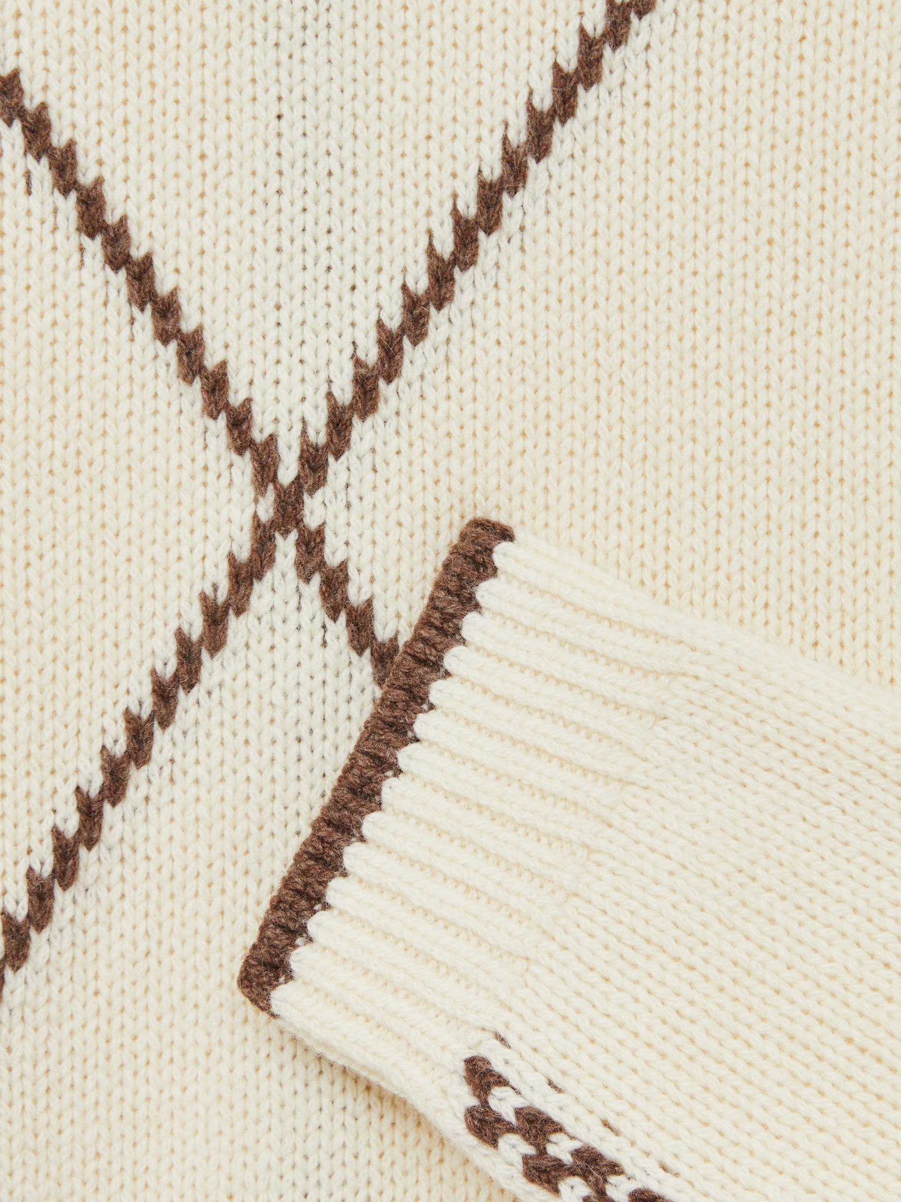 Wool-Blend Embroidered Jumper in White/Brown - Image 7 of 7