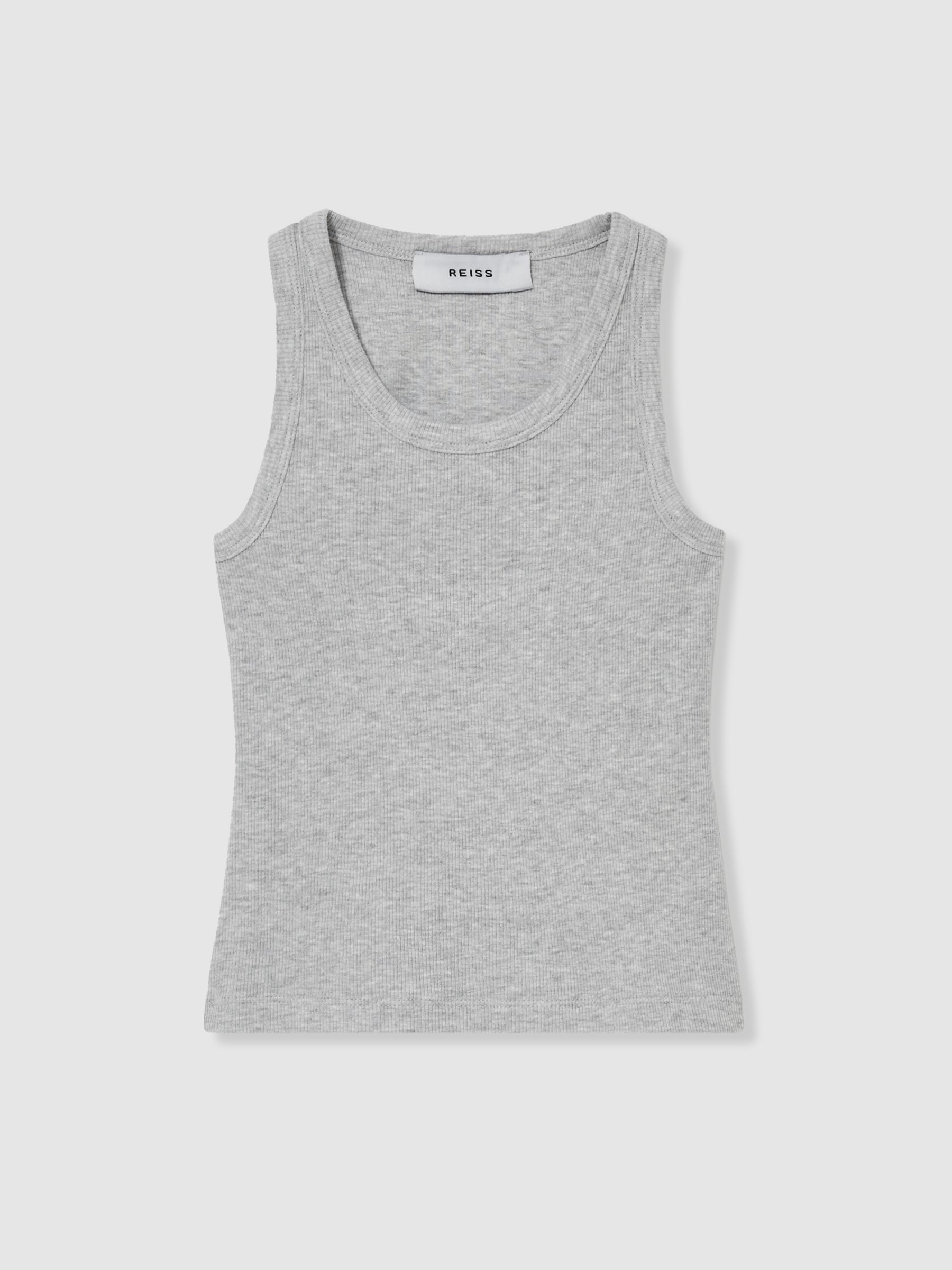 4-9 yrs Cotton Blend Ribbed Vest in Grey - Image 2 of 4