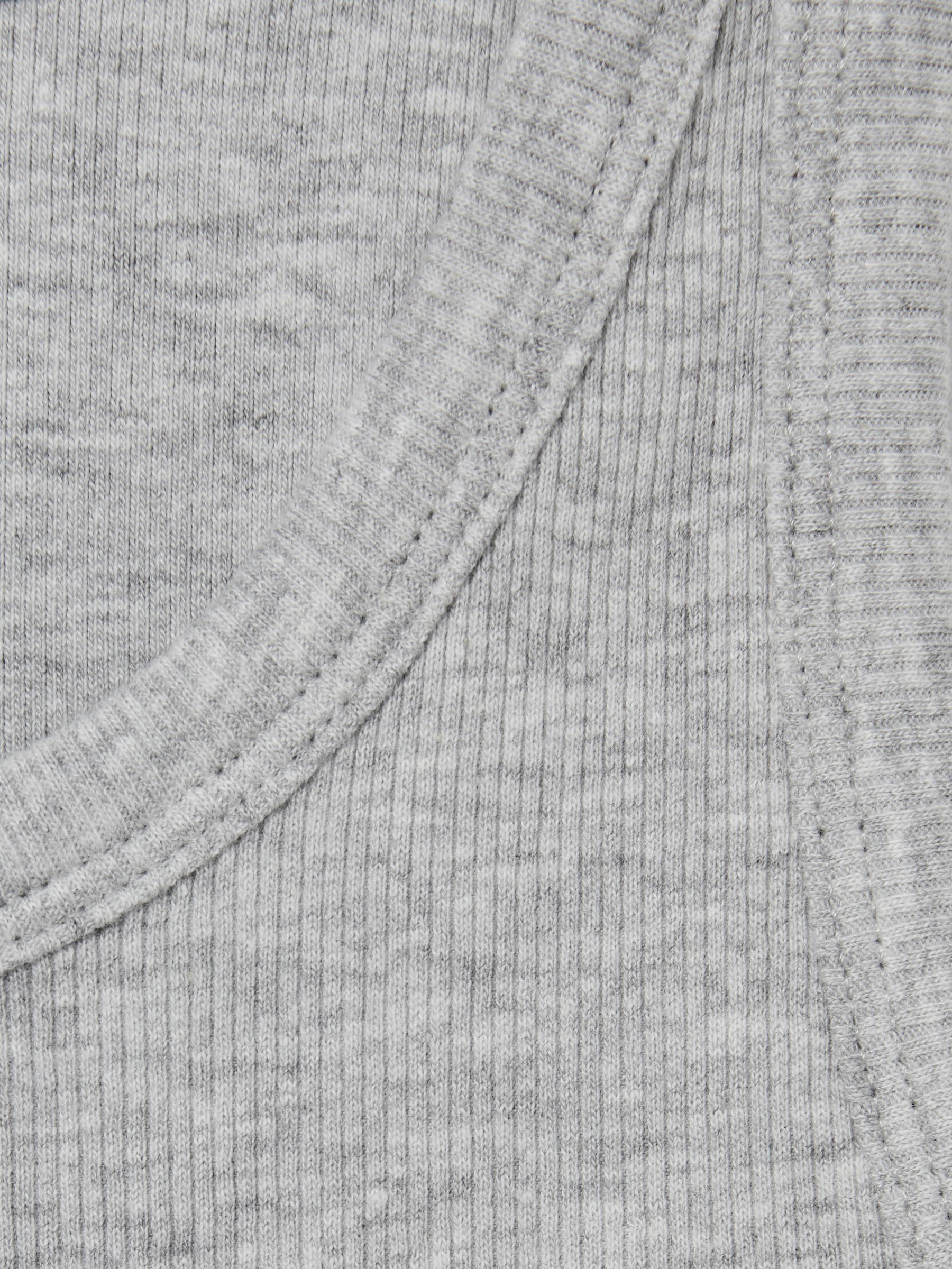 4-9 yrs Cotton Blend Ribbed Vest in Grey - Image 4 of 4