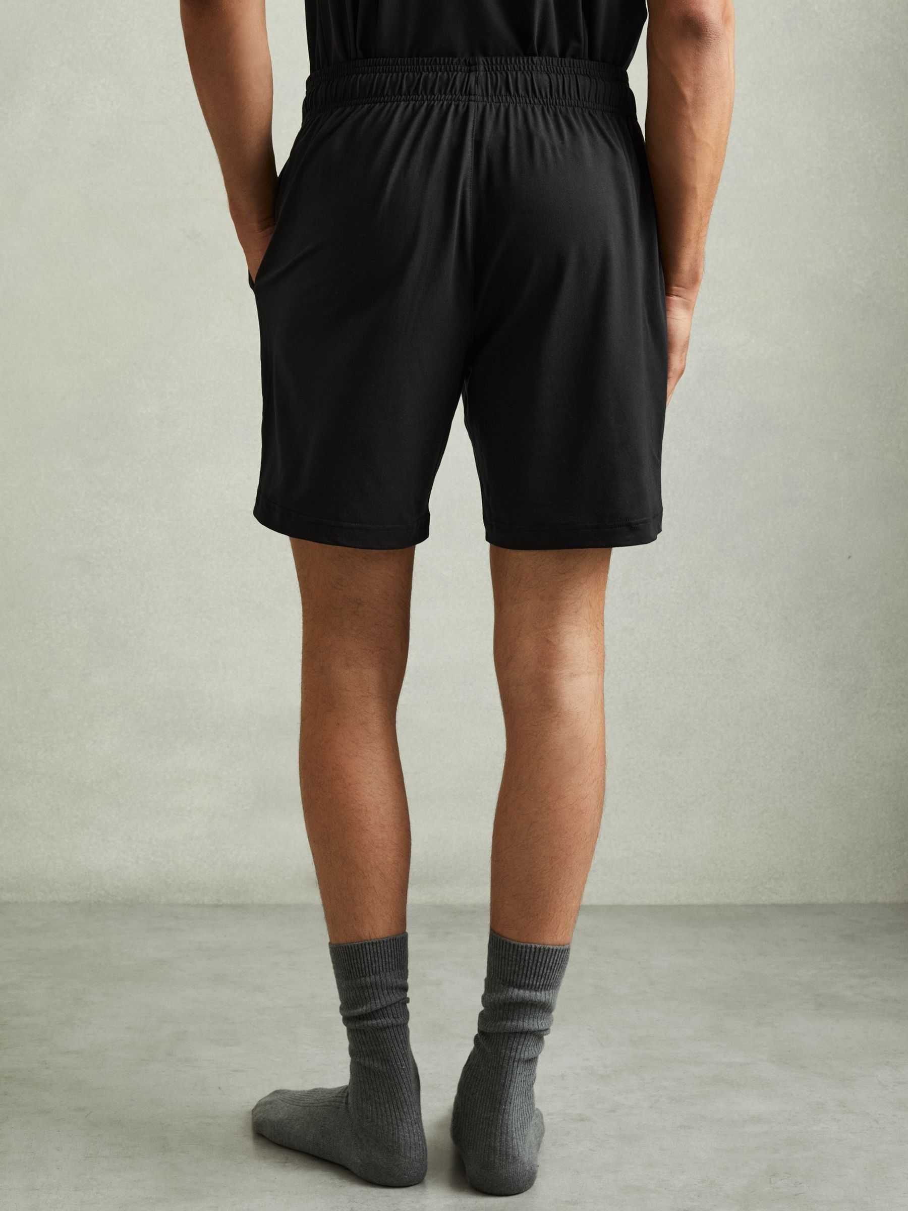 Denver Drawstring-Waist Jersey Shorts in Black - Image 5 of 6