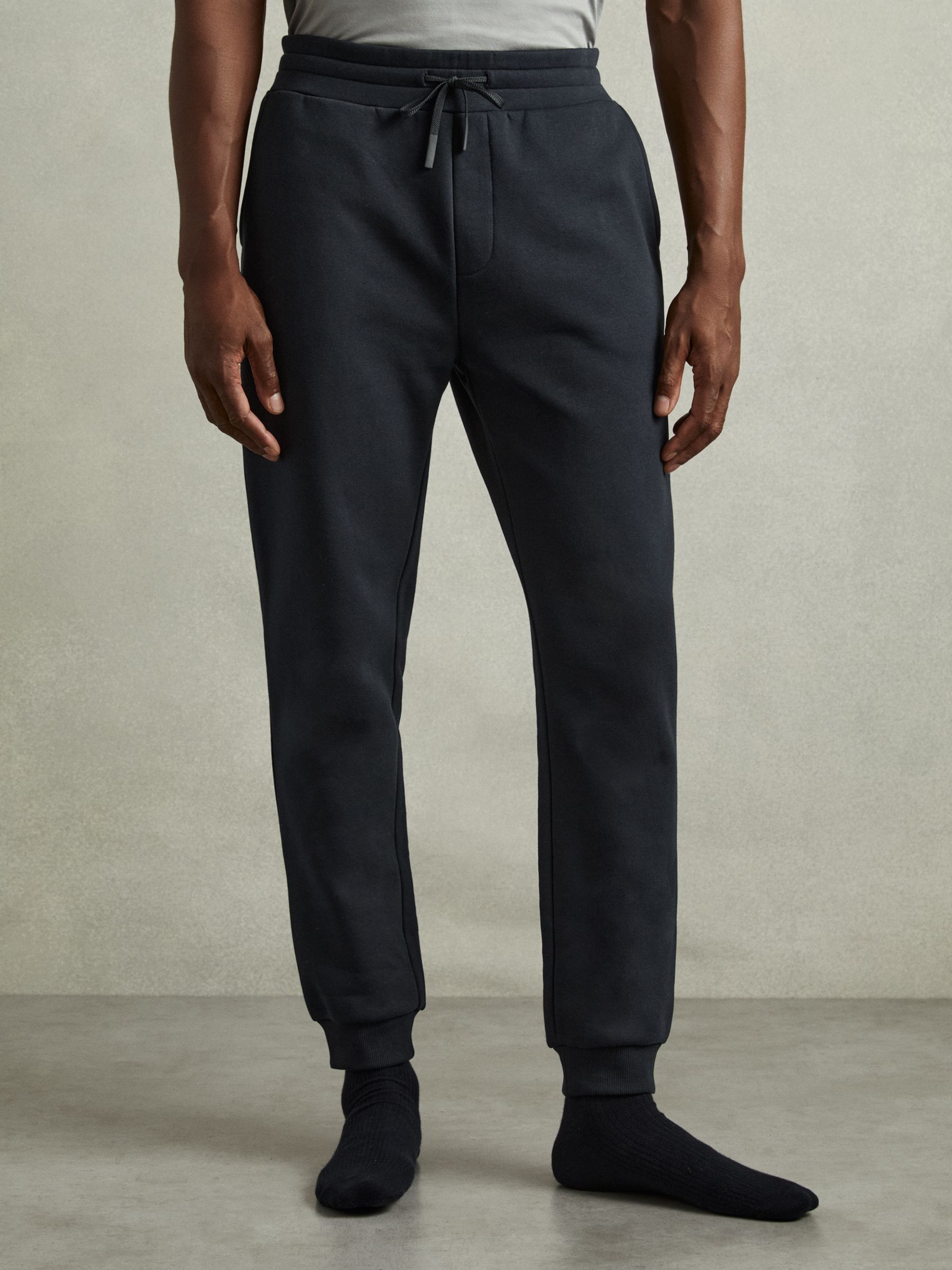 Cotton-Blend Jersey Joggers in Navy - Image 3 of 6