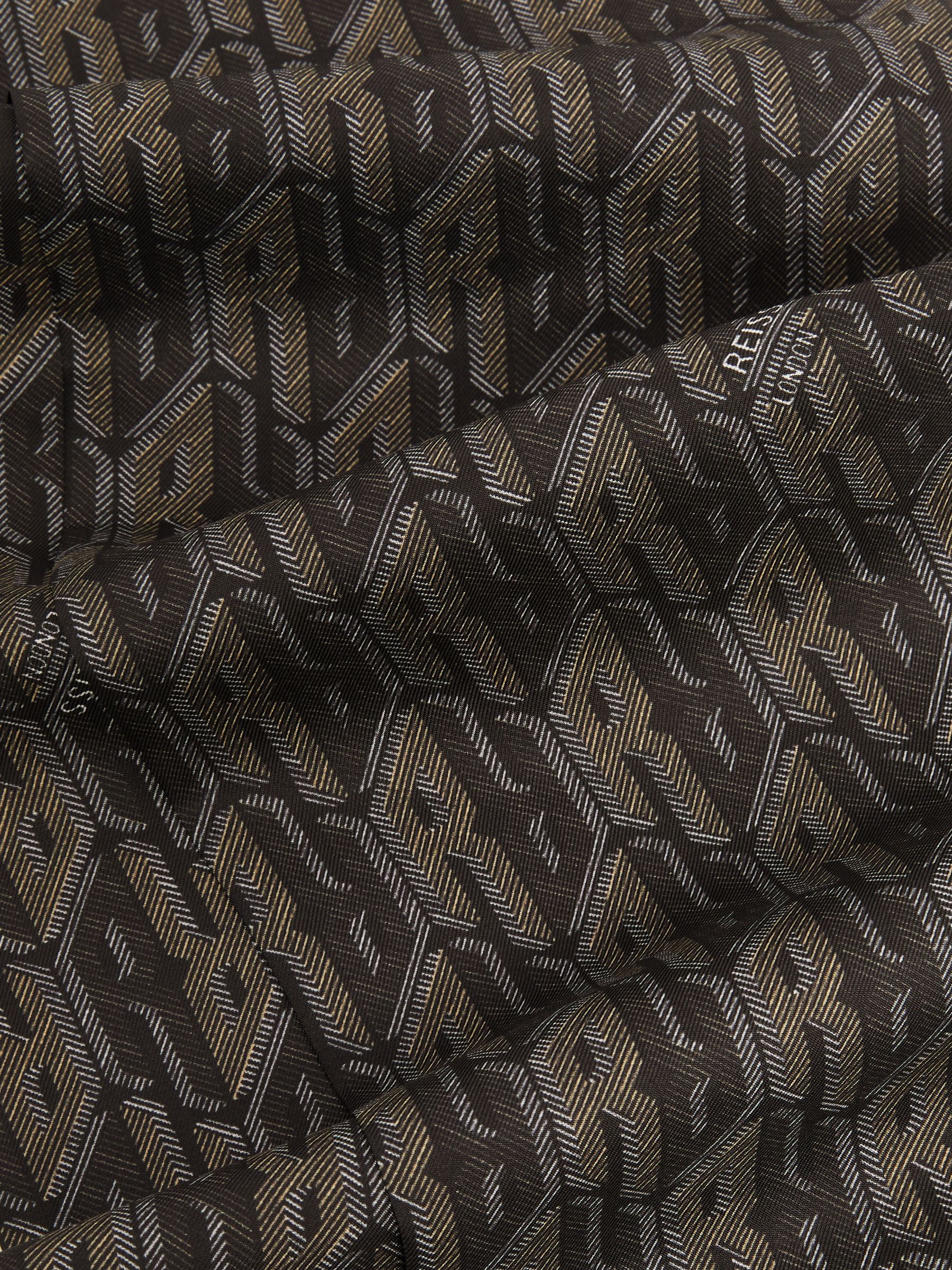 Silk-Twill Monogram-Jacquard Dress Scarf in Dark Multi - image 4