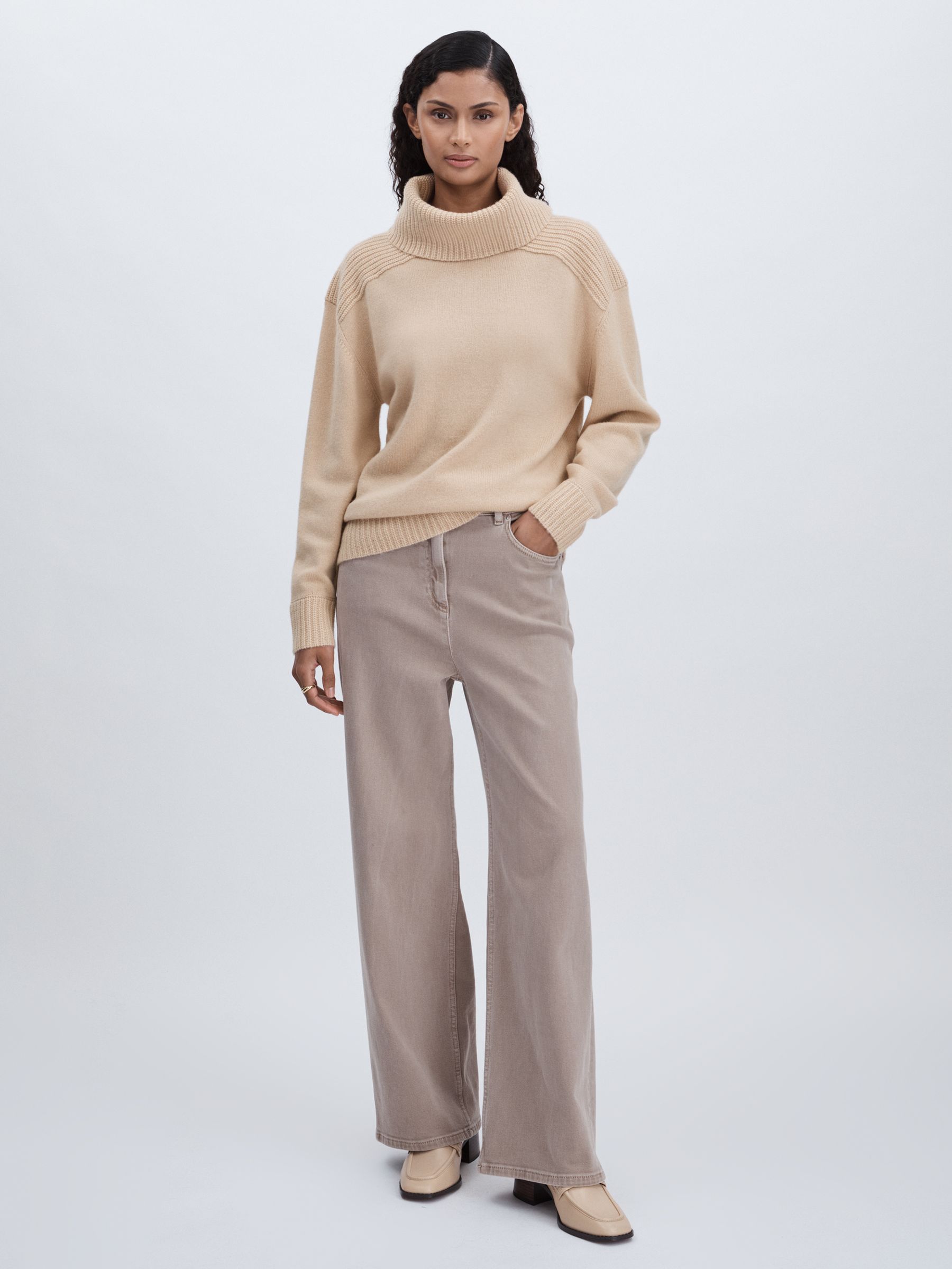 Madeleine Thompson Wool-Cashmere Roll-Neck Jumper in Buttermilk - Image 3 of 6
