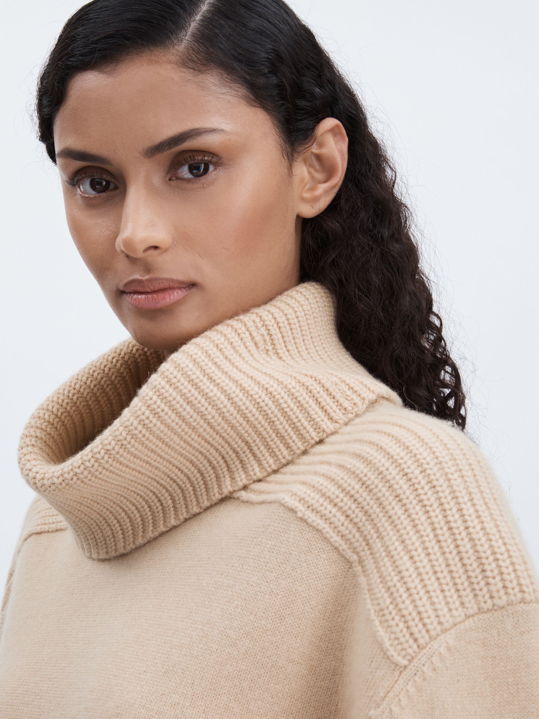 Madeleine Thompson Wool-Cashmere Roll-Neck Jumper in Buttermilk - Image 4 of 6