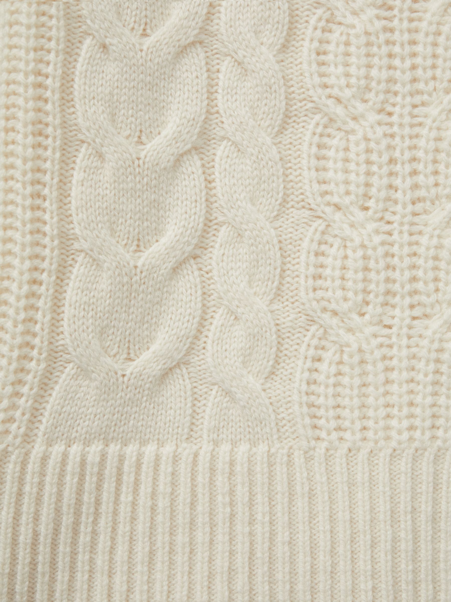 4-9 yrs Wool-Blend Cabled Jumper Dress in Cream - Image 4 of 4