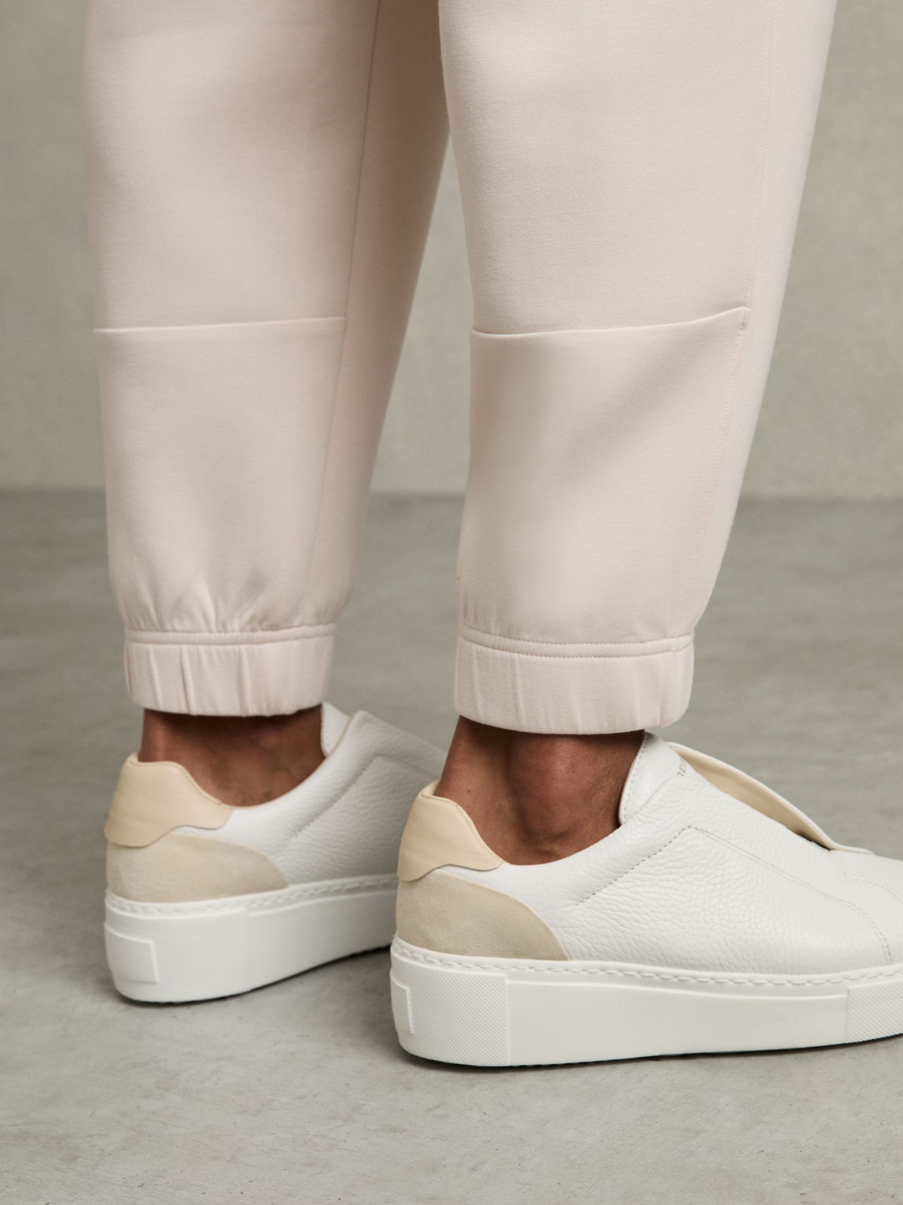 Tapered Elasticated Waist Joggers in Stone - Image 5 of 7