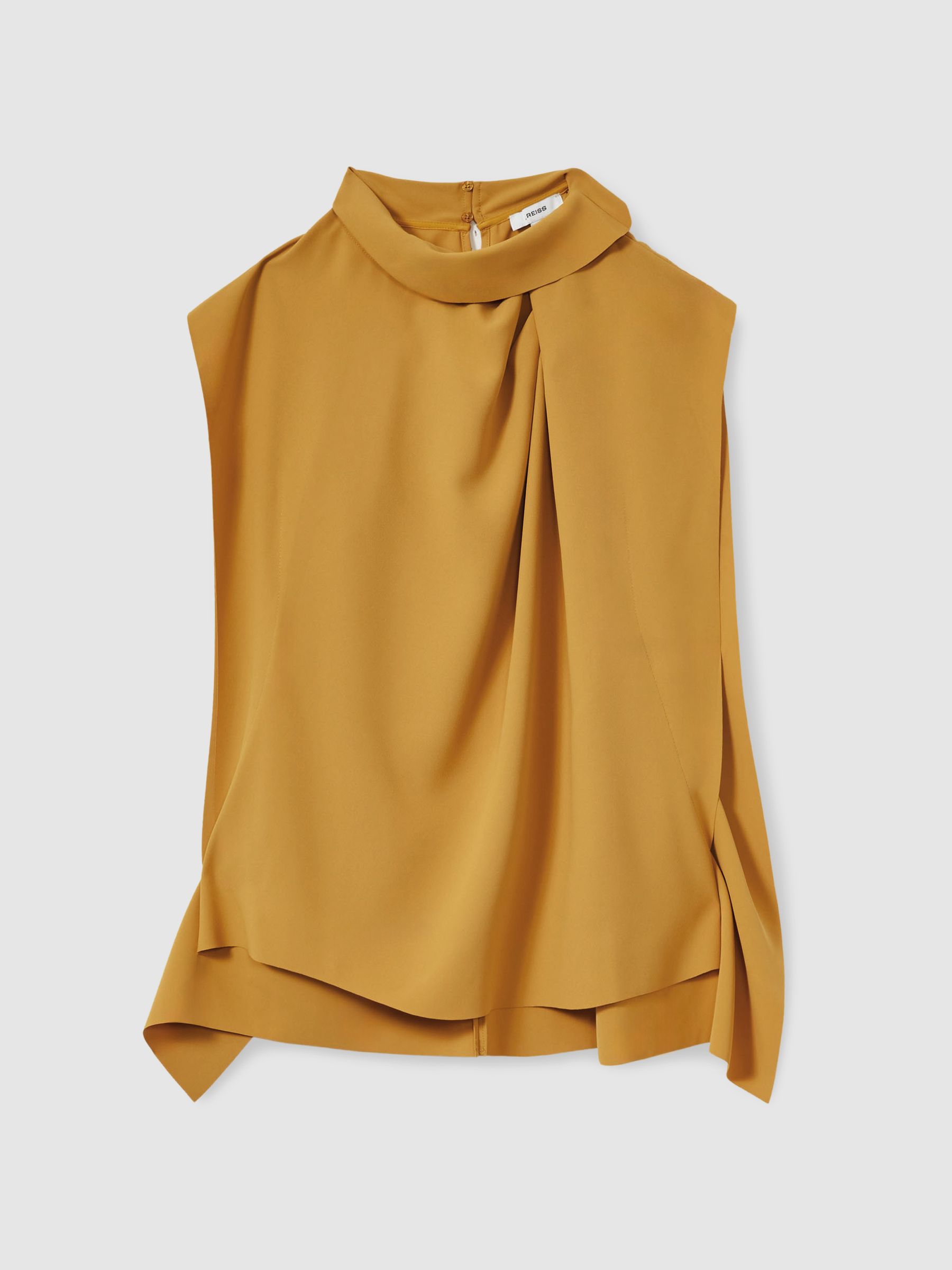 Drape-Neck Shell Top in Yellow - Image 2 of 6