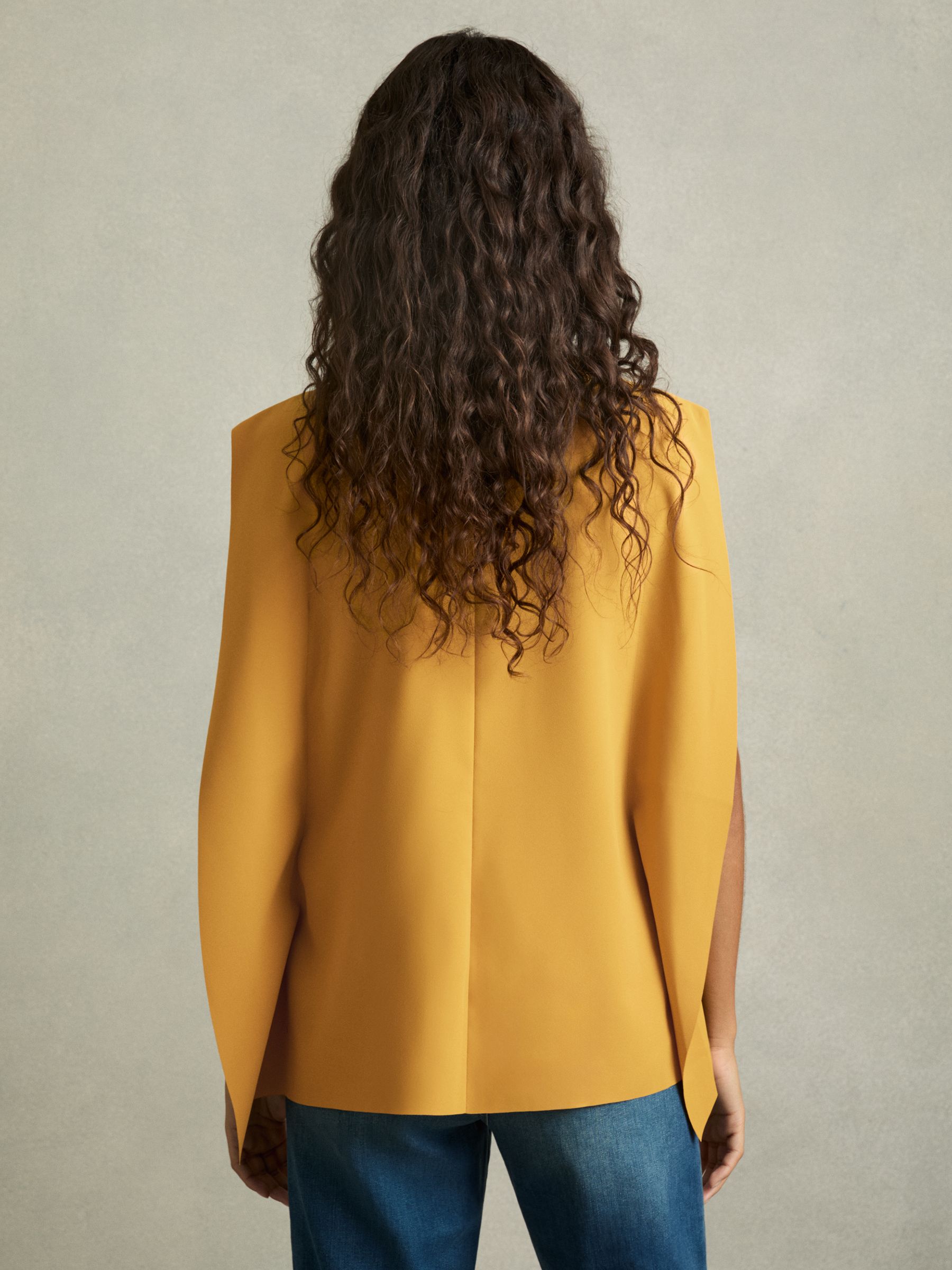 Drape-Neck Shell Top in Yellow - Image 5 of 6