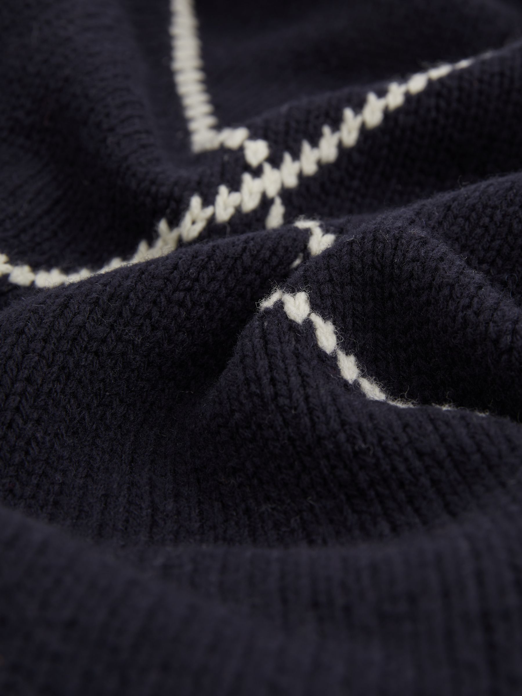 Wool-Blend Embroidered Jumper in Navy/White - Image 6 of 6