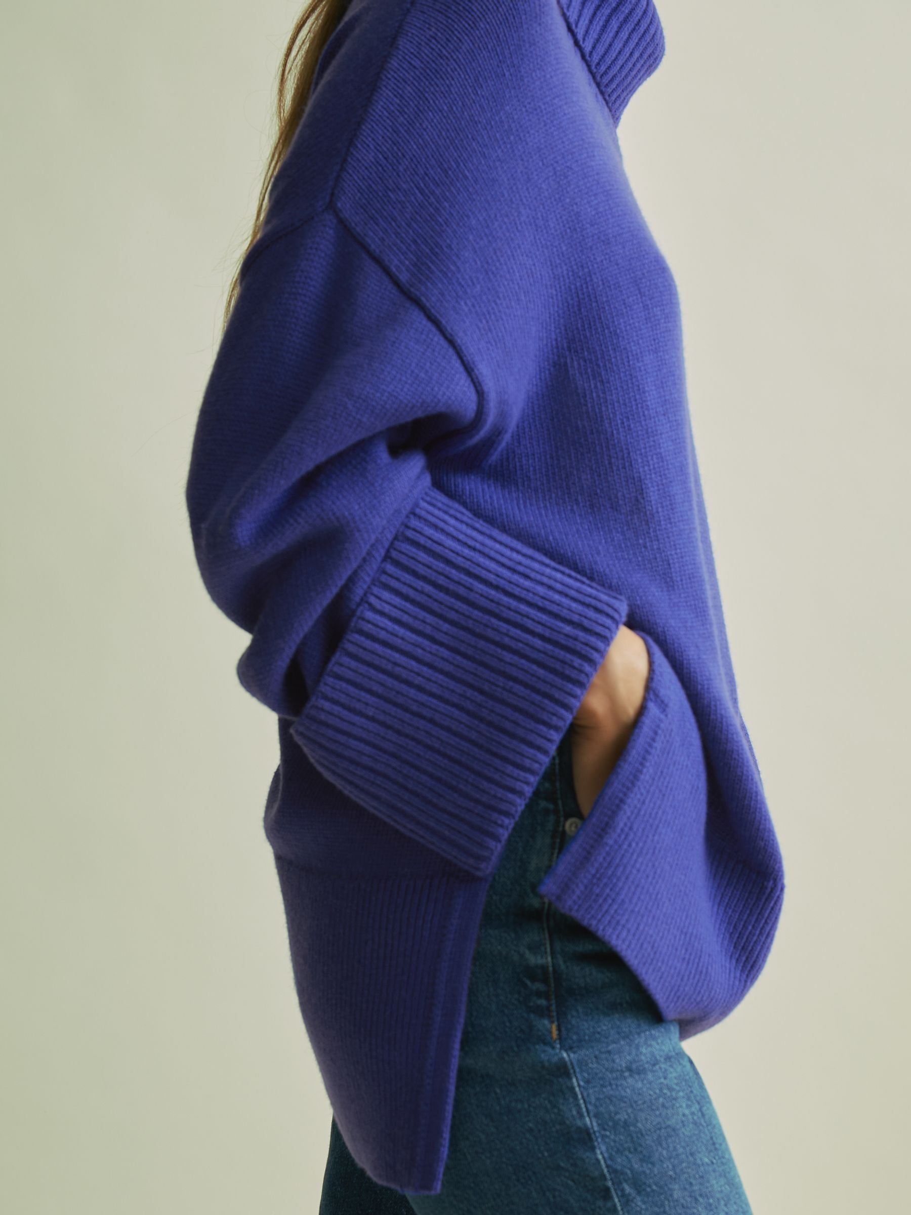 Florere Roll Neck Jumper in Bright Blue - Image 4 of 7