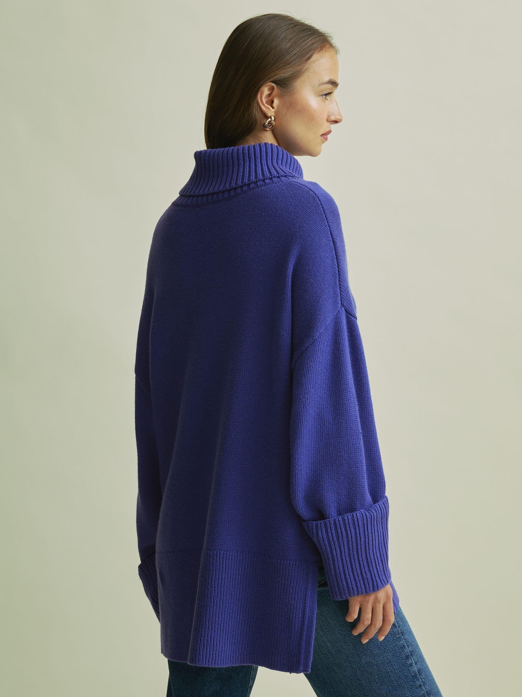Florere Roll Neck Jumper in Bright Blue - Image 6 of 7