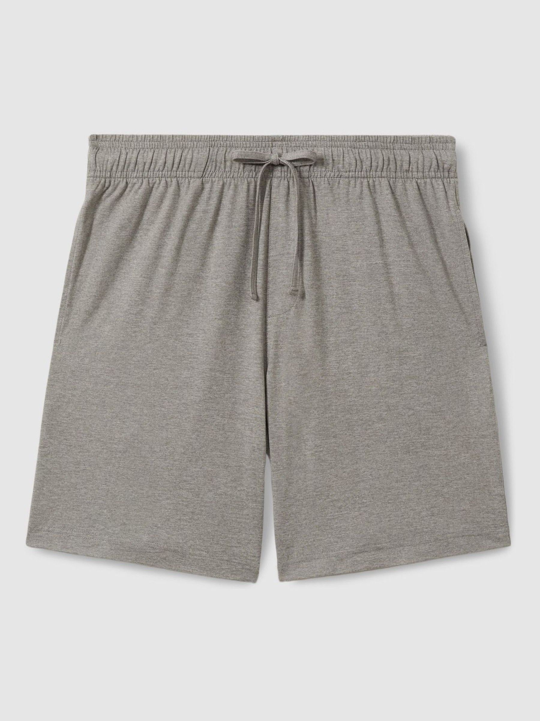 Denver Drawstring-Waist Jersey Shorts in Grey Melange - Image 2 of 6