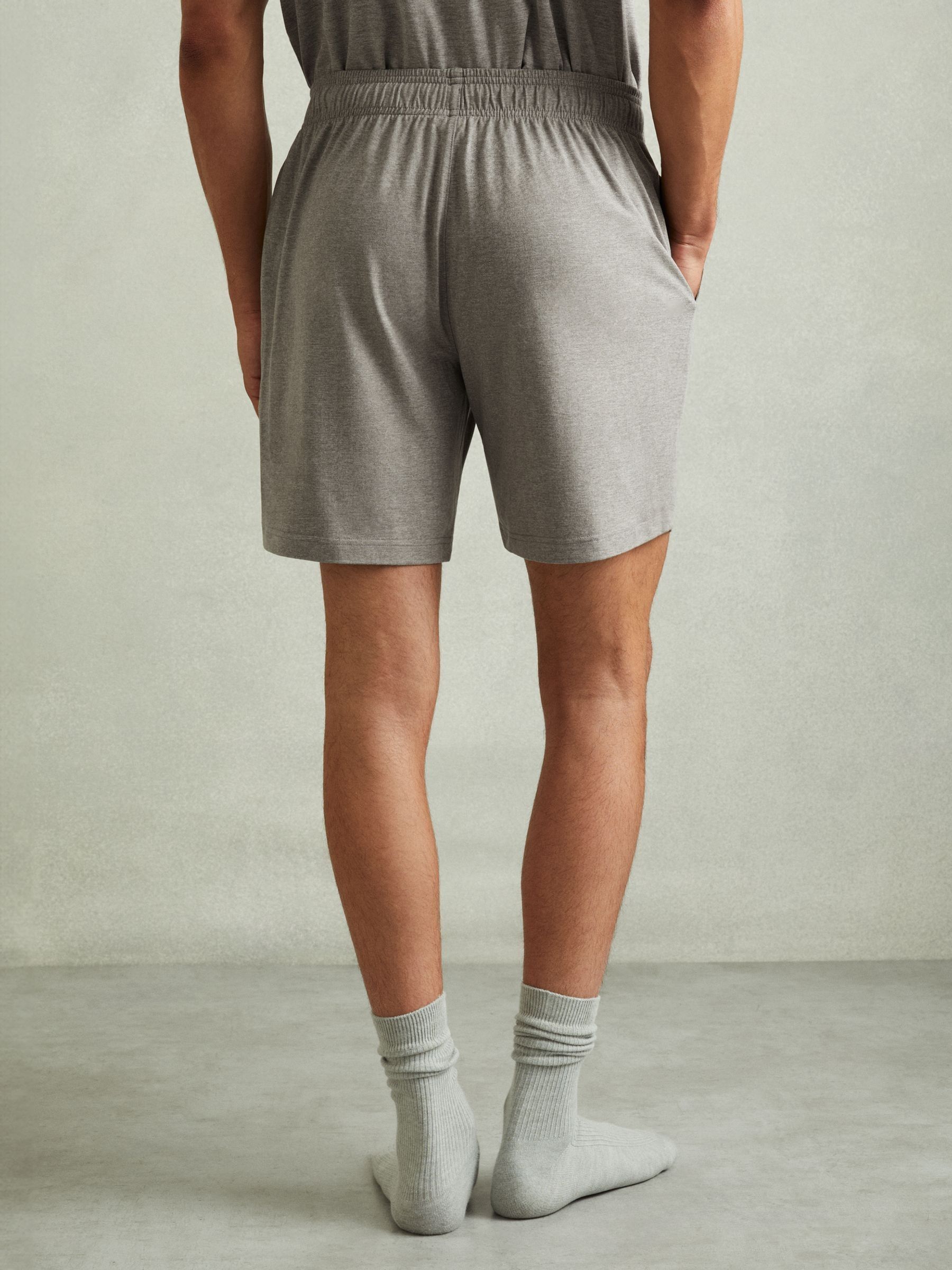 Denver Drawstring-Waist Jersey Shorts in Grey Melange - Image 5 of 6