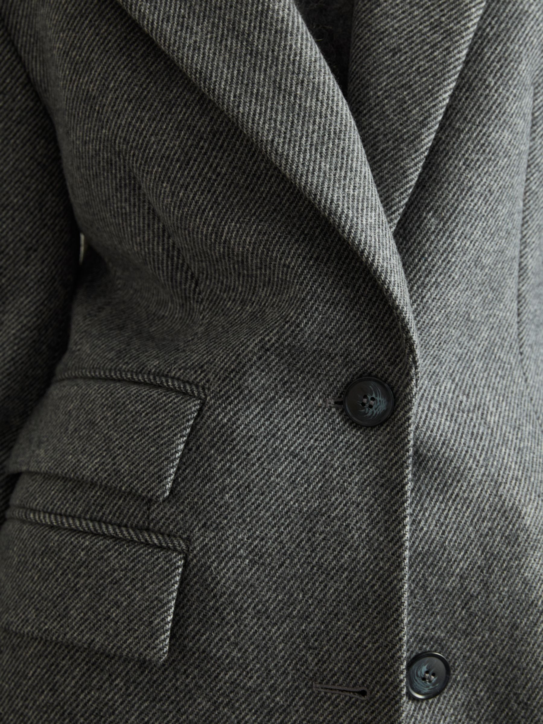 Petite Wool-Blend Longline Coat in Grey - Image 4 of 7
