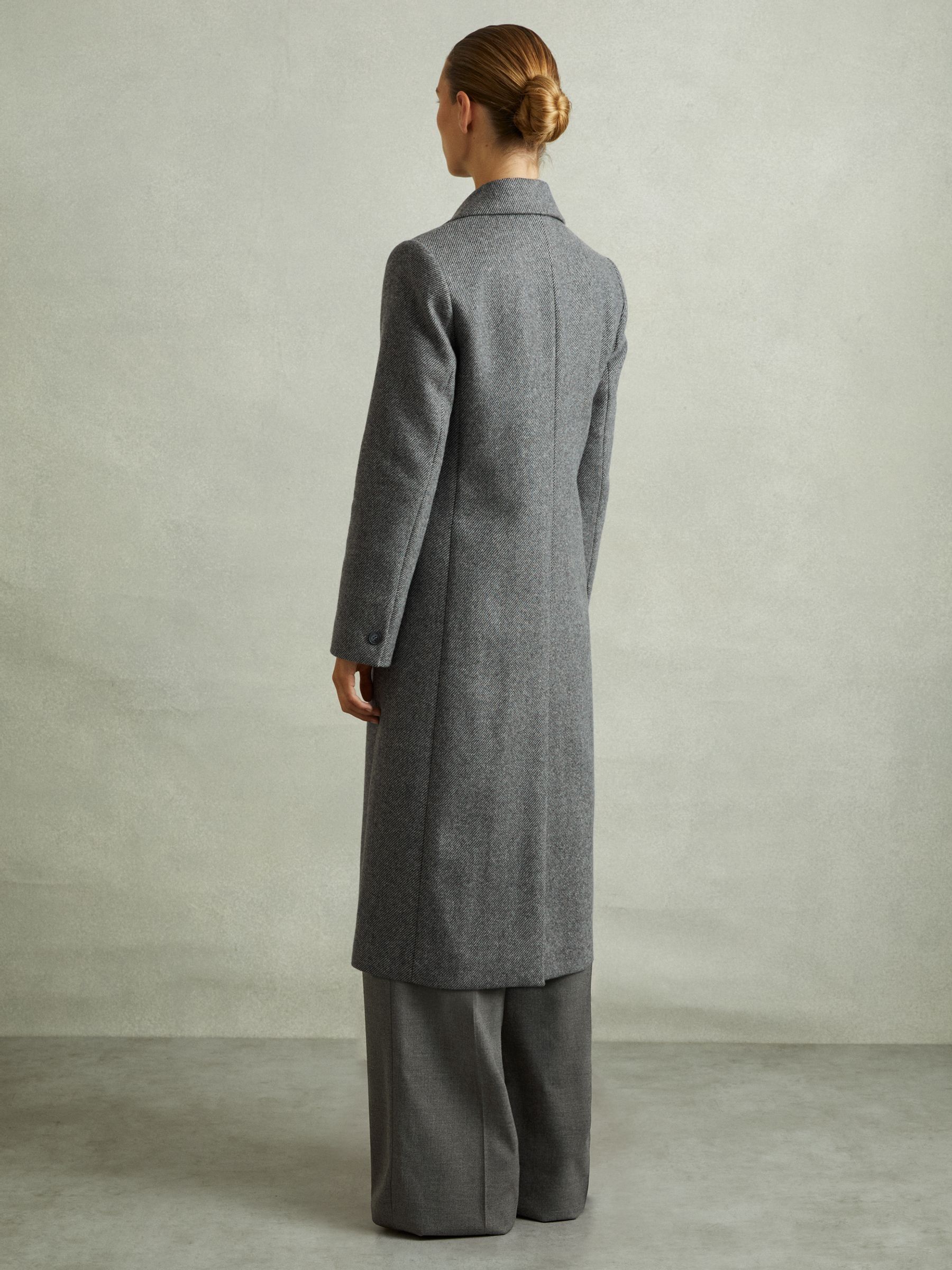 Petite Wool-Blend Longline Coat in Grey - Image 5 of 7