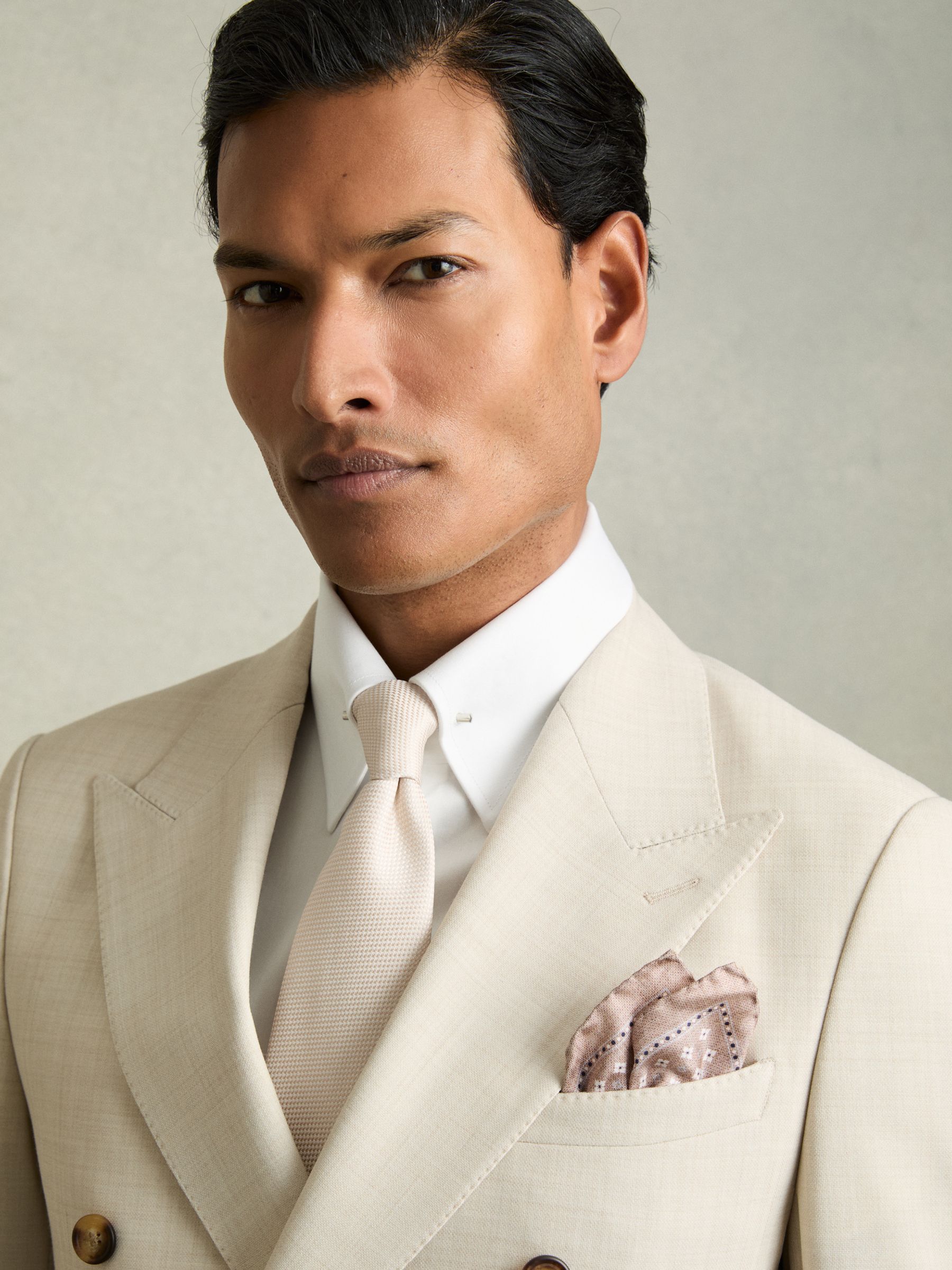 Tie And Pocket Square Gift Set in Oatmeal - Image 2 of 6
