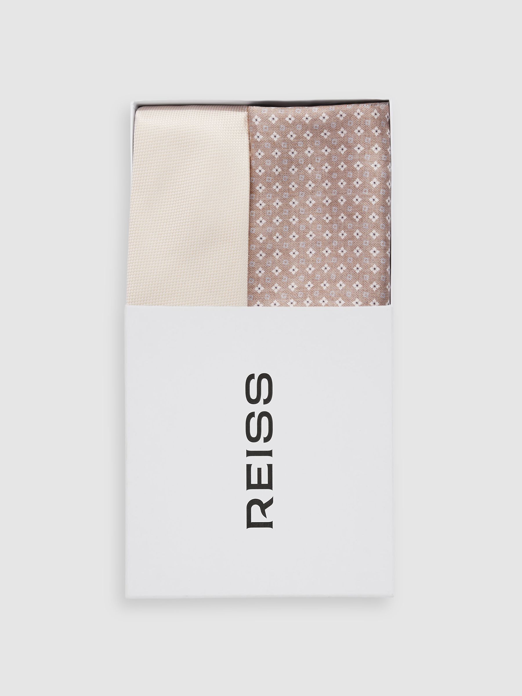 Tie And Pocket Square Gift Set in Oatmeal - Image 3 of 6