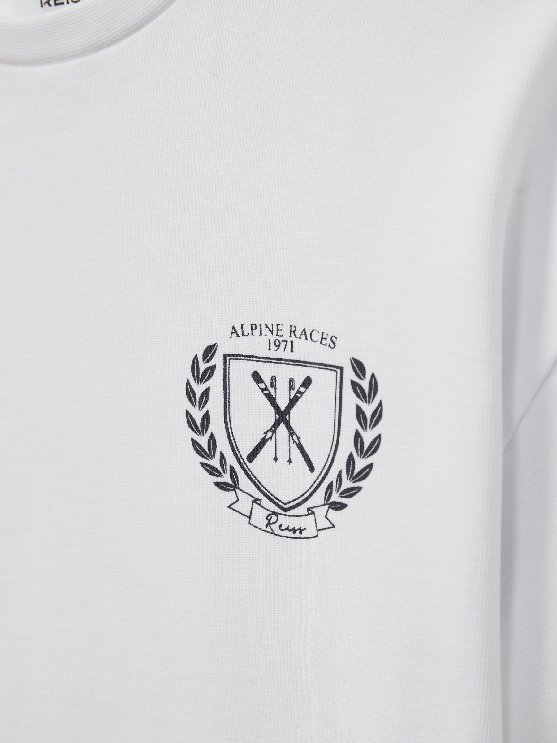 Cotton-Jersey Alpine Races-Print T-Shirt in White - Image 4 of 4
