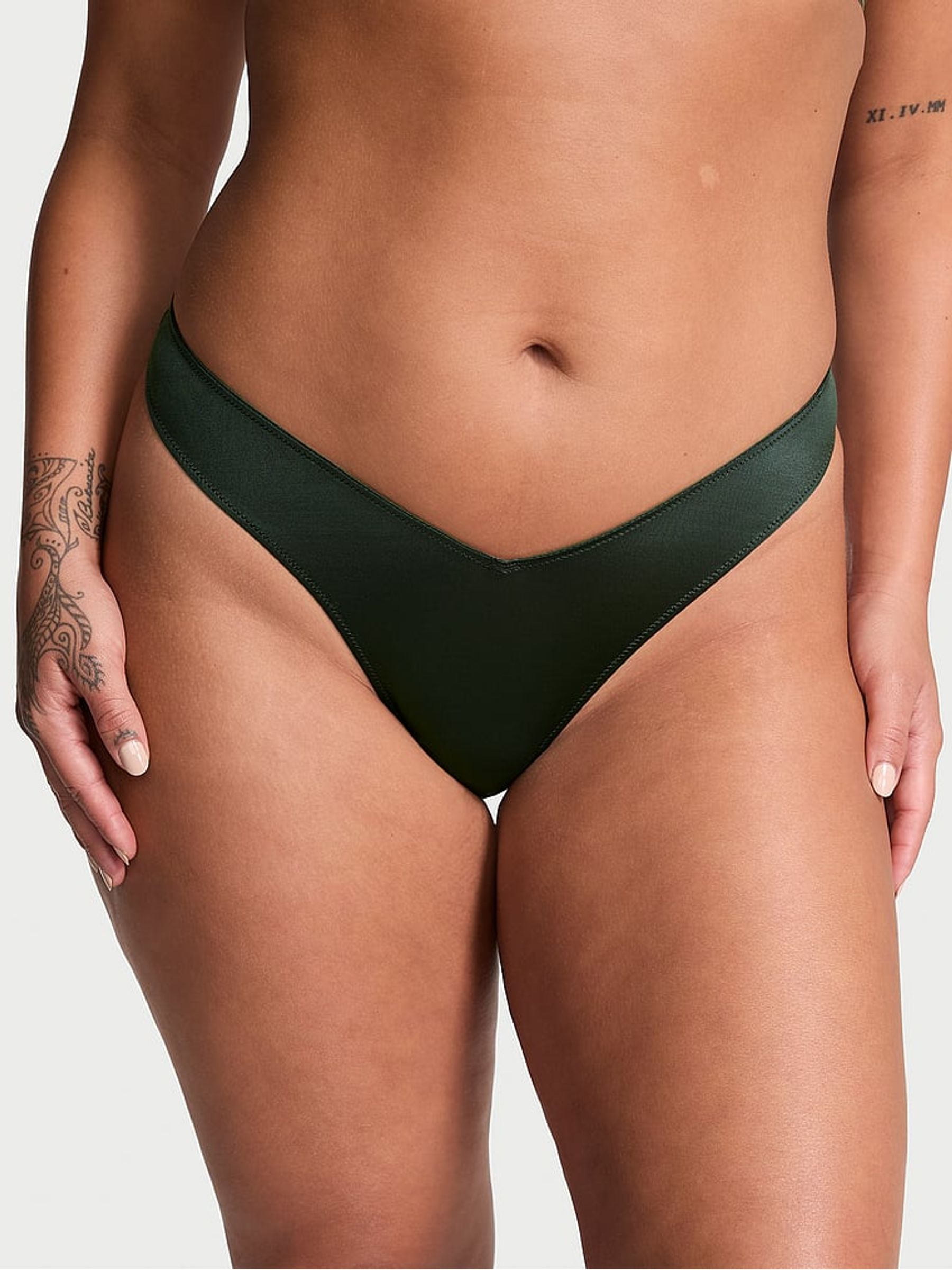 Botanical Green Thong Knickers - Image 1 of 3