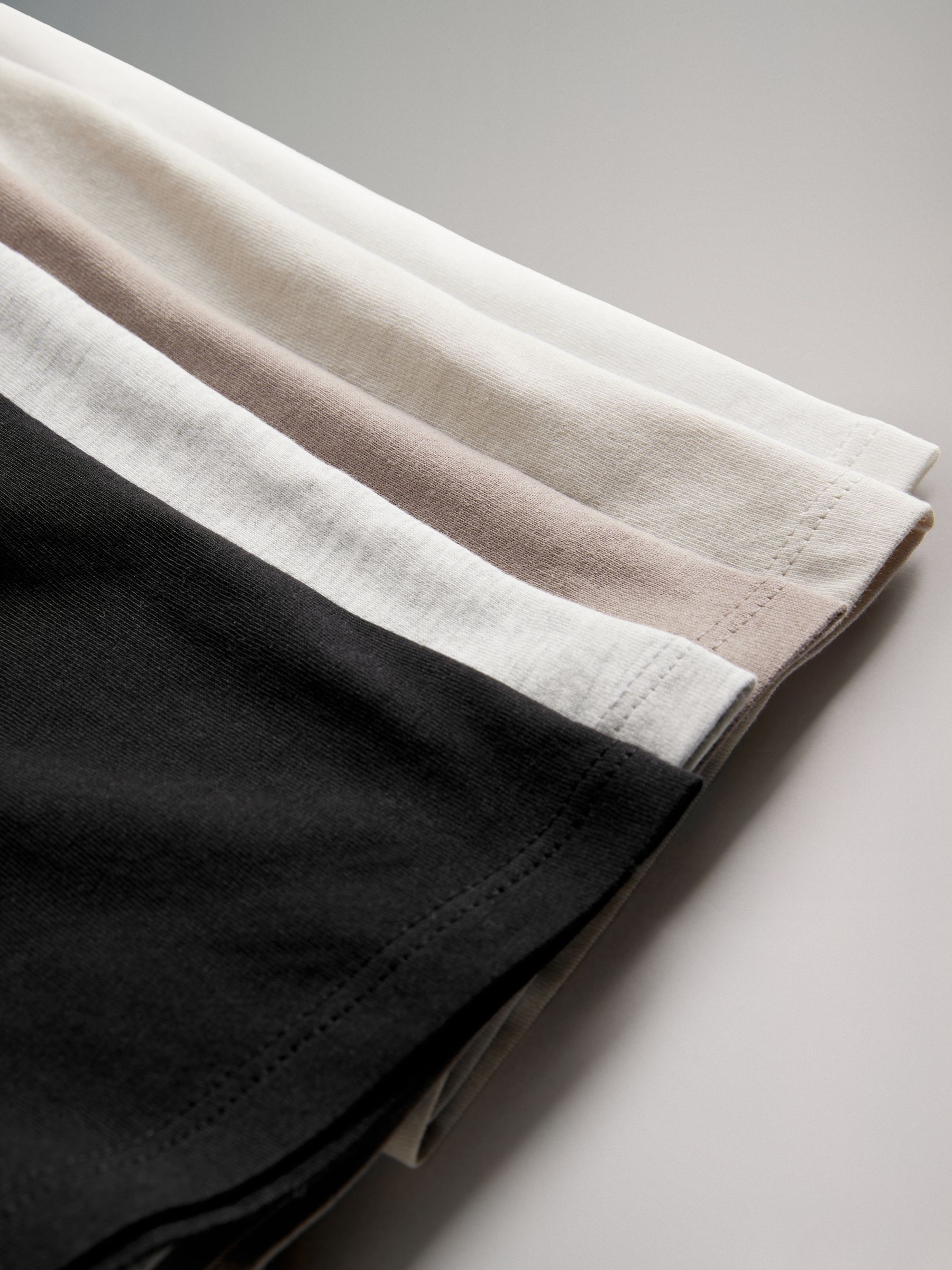 Black/Taupe Brown/Stone/Grey Marl/Cream - 5 Pack Relaxed T-Shirts - Image 6 of 14