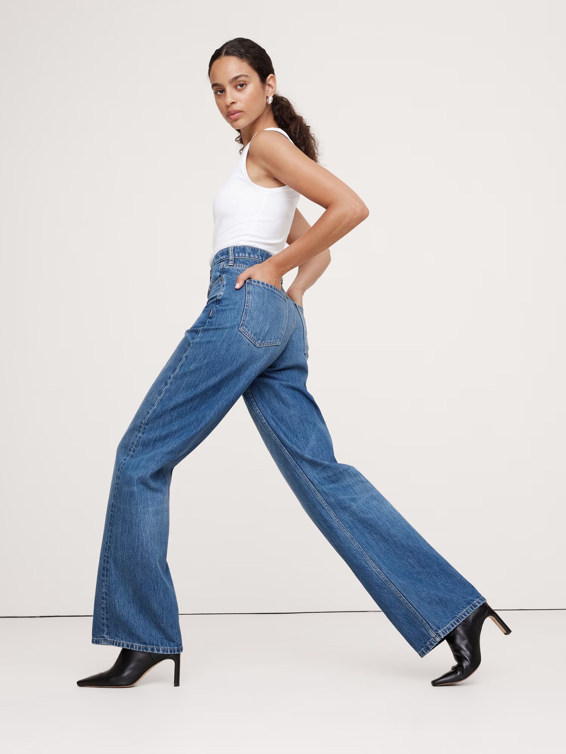 Banana Republic Blue The Icon Classic Wide Leg Jeans | Gap