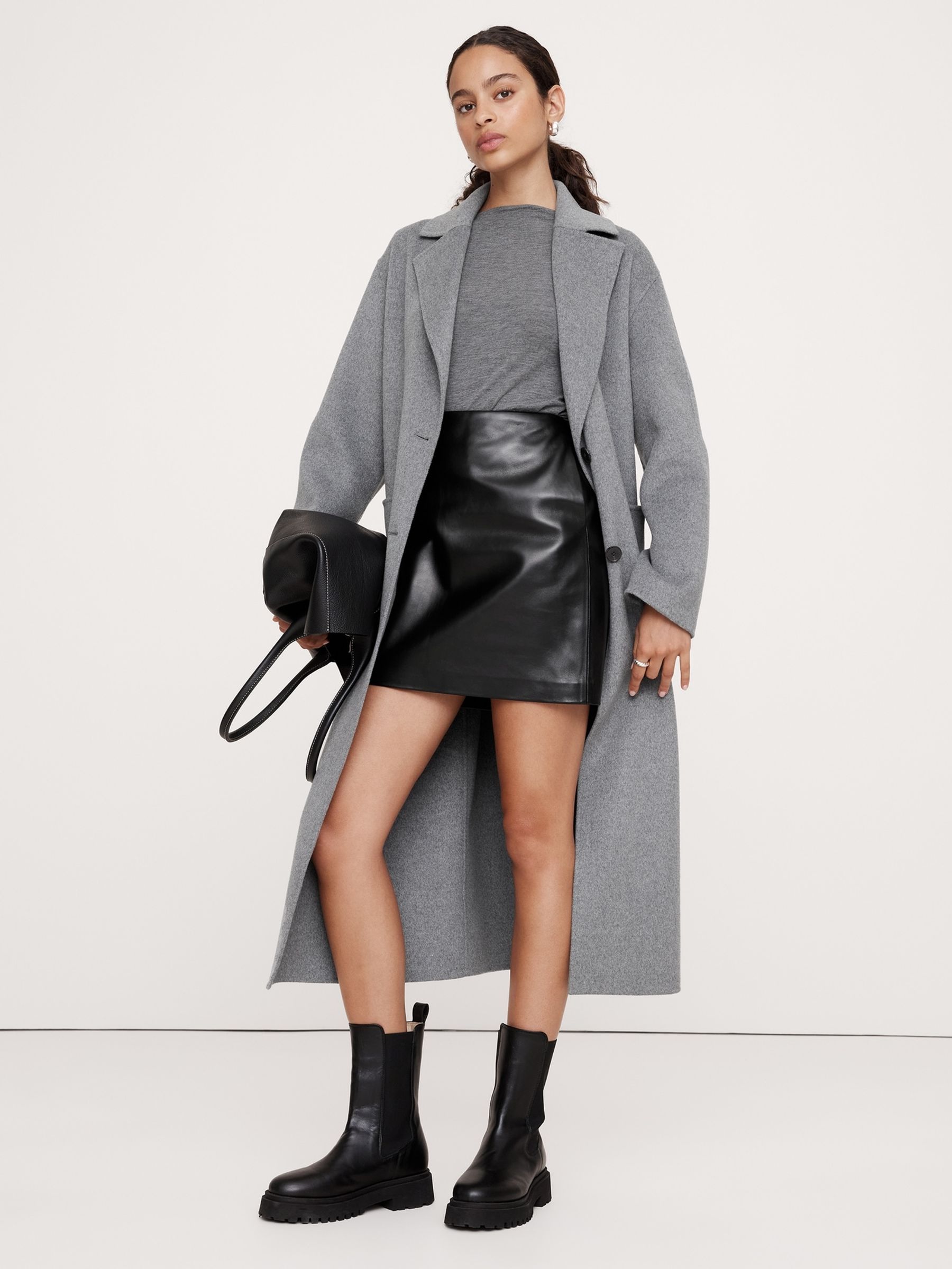Banana Republic Grey Luxe Wool-Blend Boat-Neck Top - Image 3 of 4