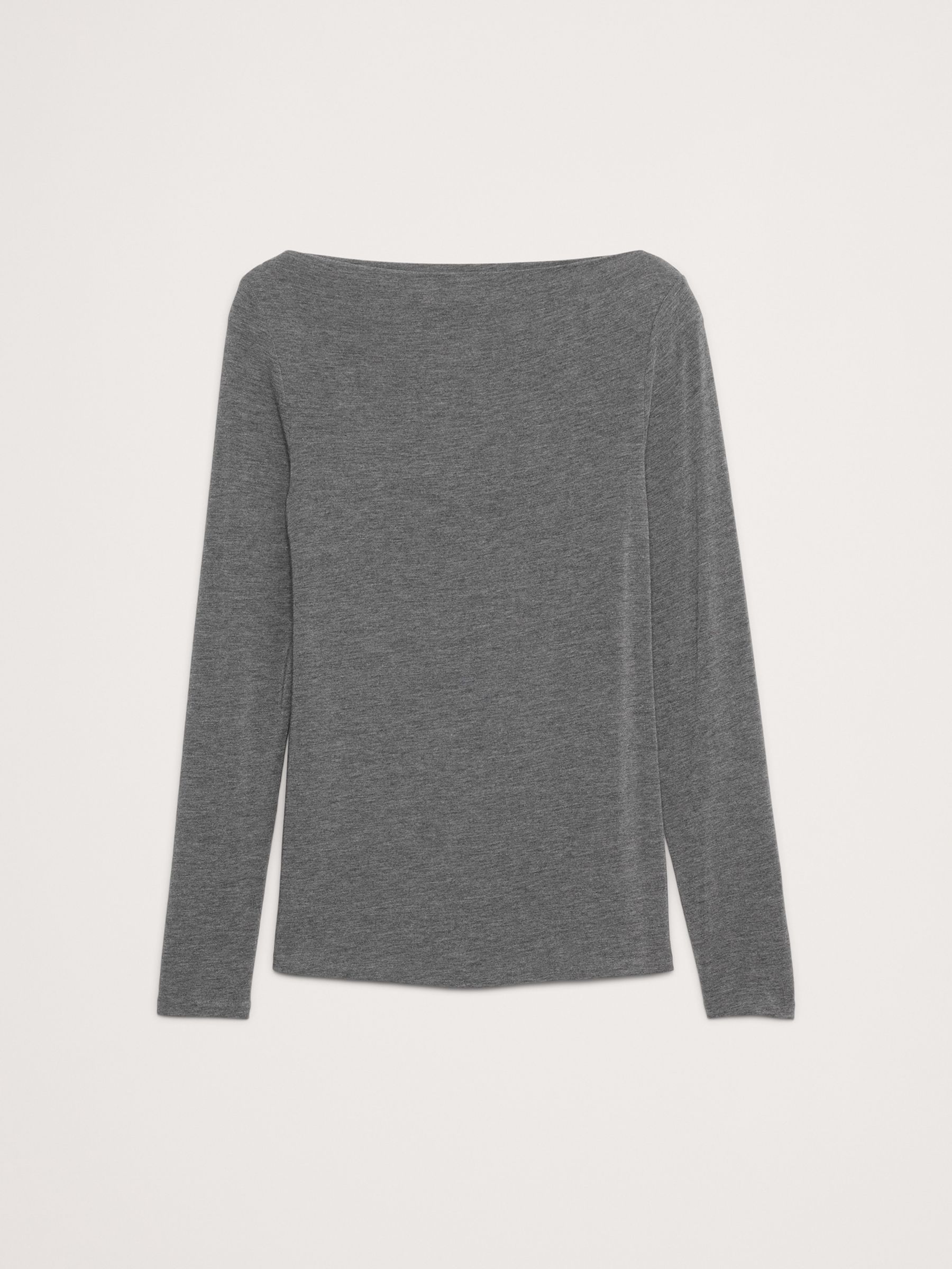 Banana Republic Grey Luxe Wool-Blend Boat-Neck Top - Image 4 of 4