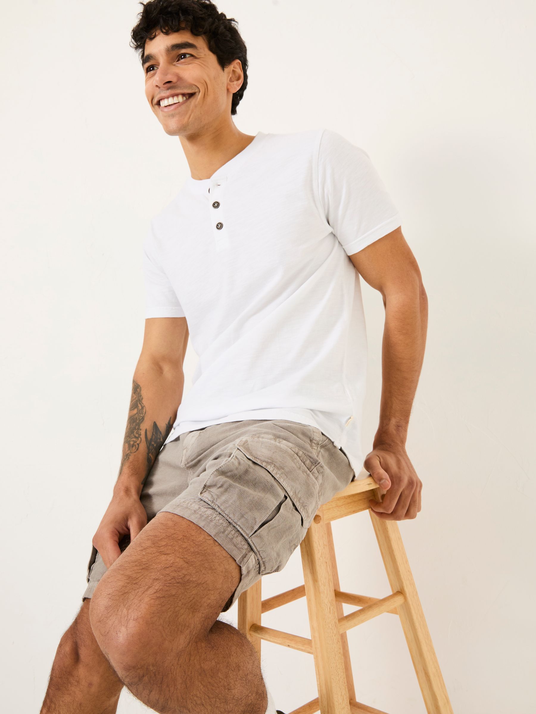 White Woodside Slub Henley - Image 3 of 5