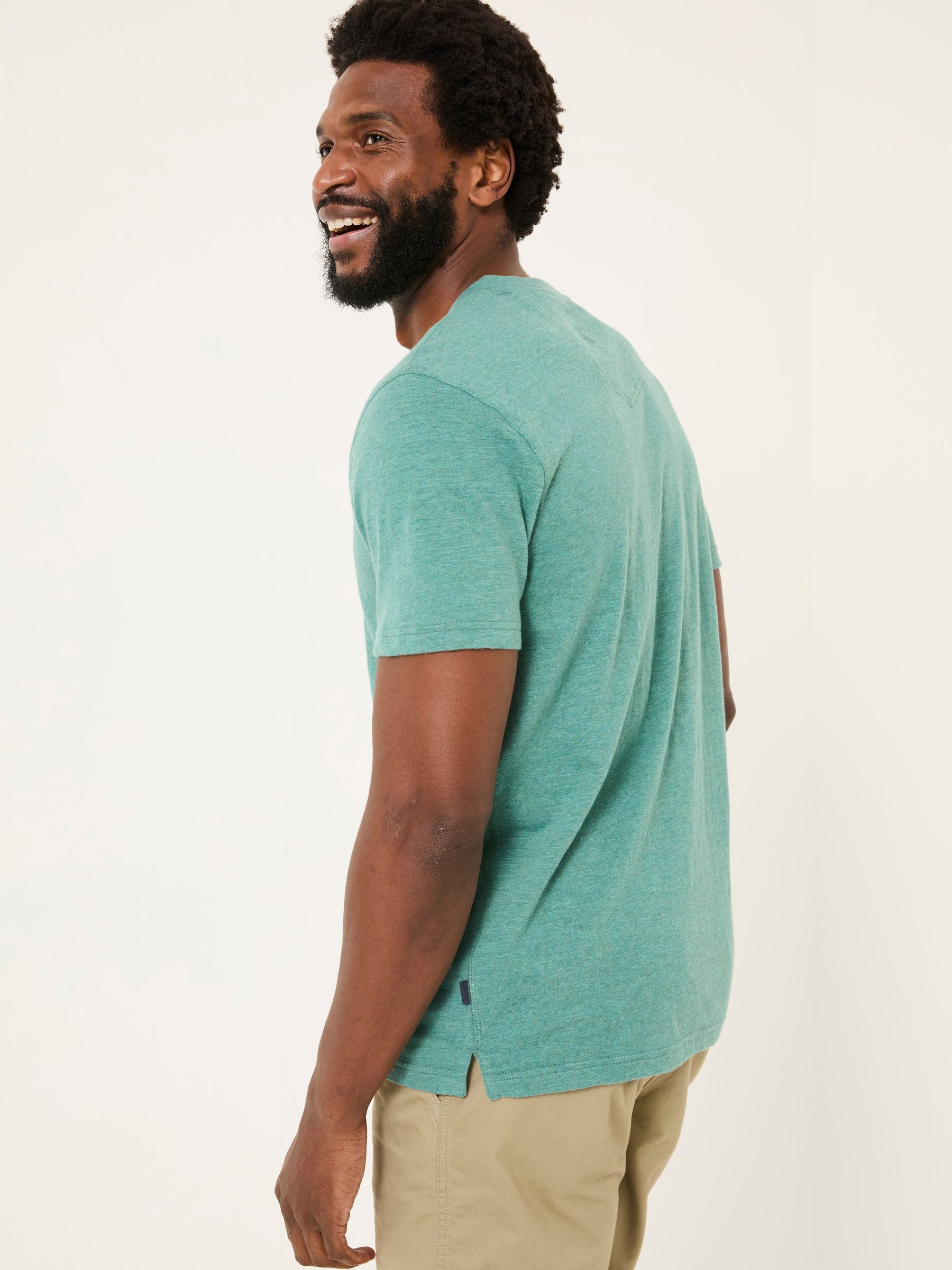 Light Teal Woodside Slub Henley - Image 2 of 6