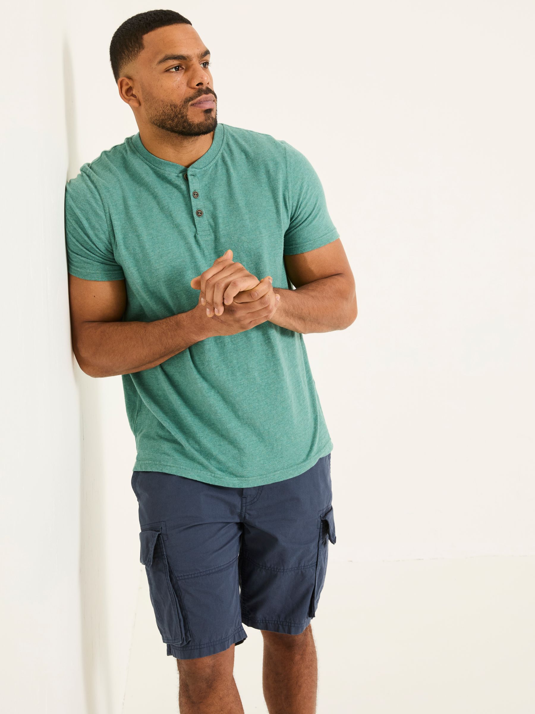 Light Teal Woodside Slub Henley - Image 6 of 6