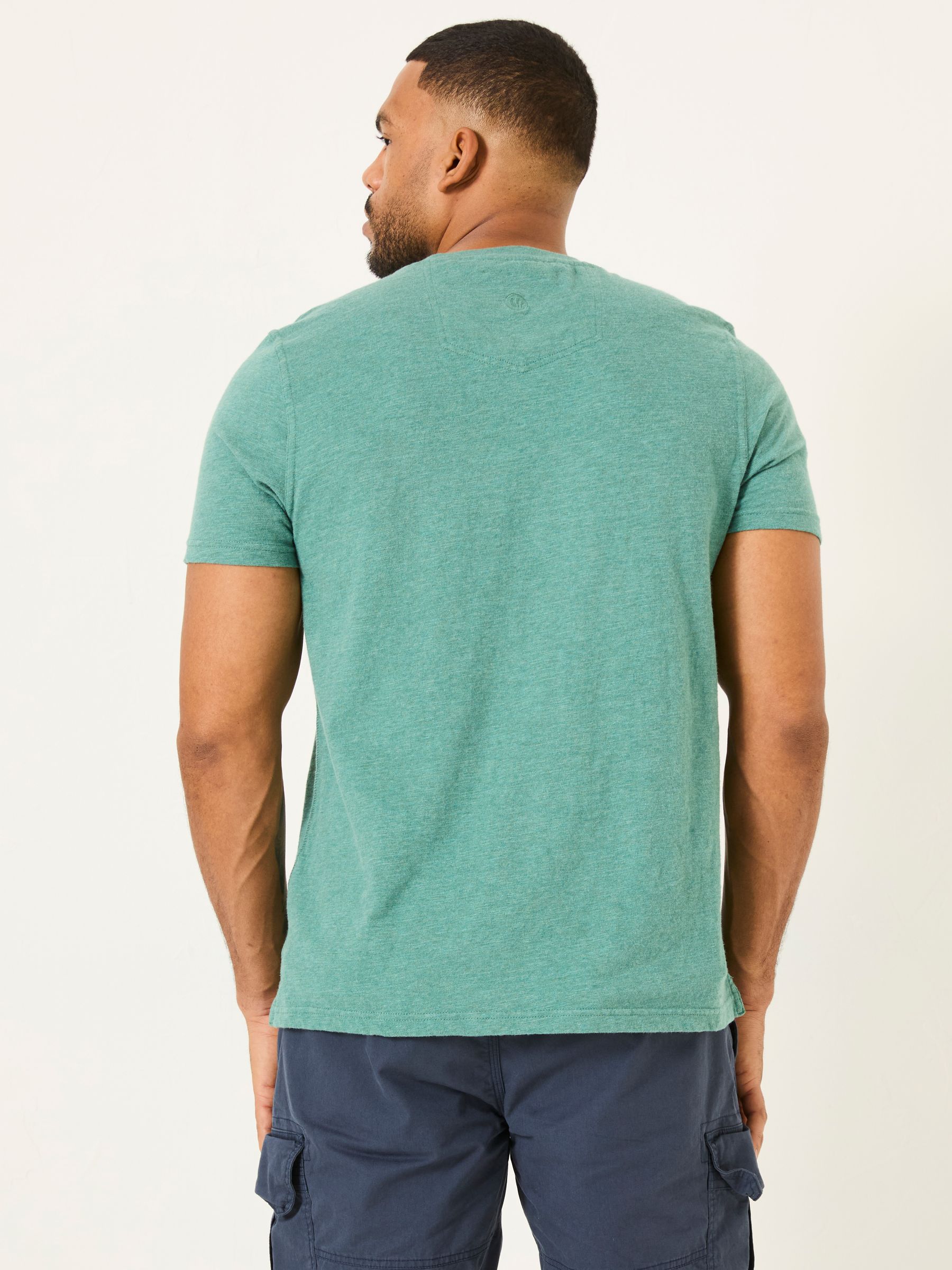 Woodside Light Teal Slub Henley T-Shirt - Image 7 of 9