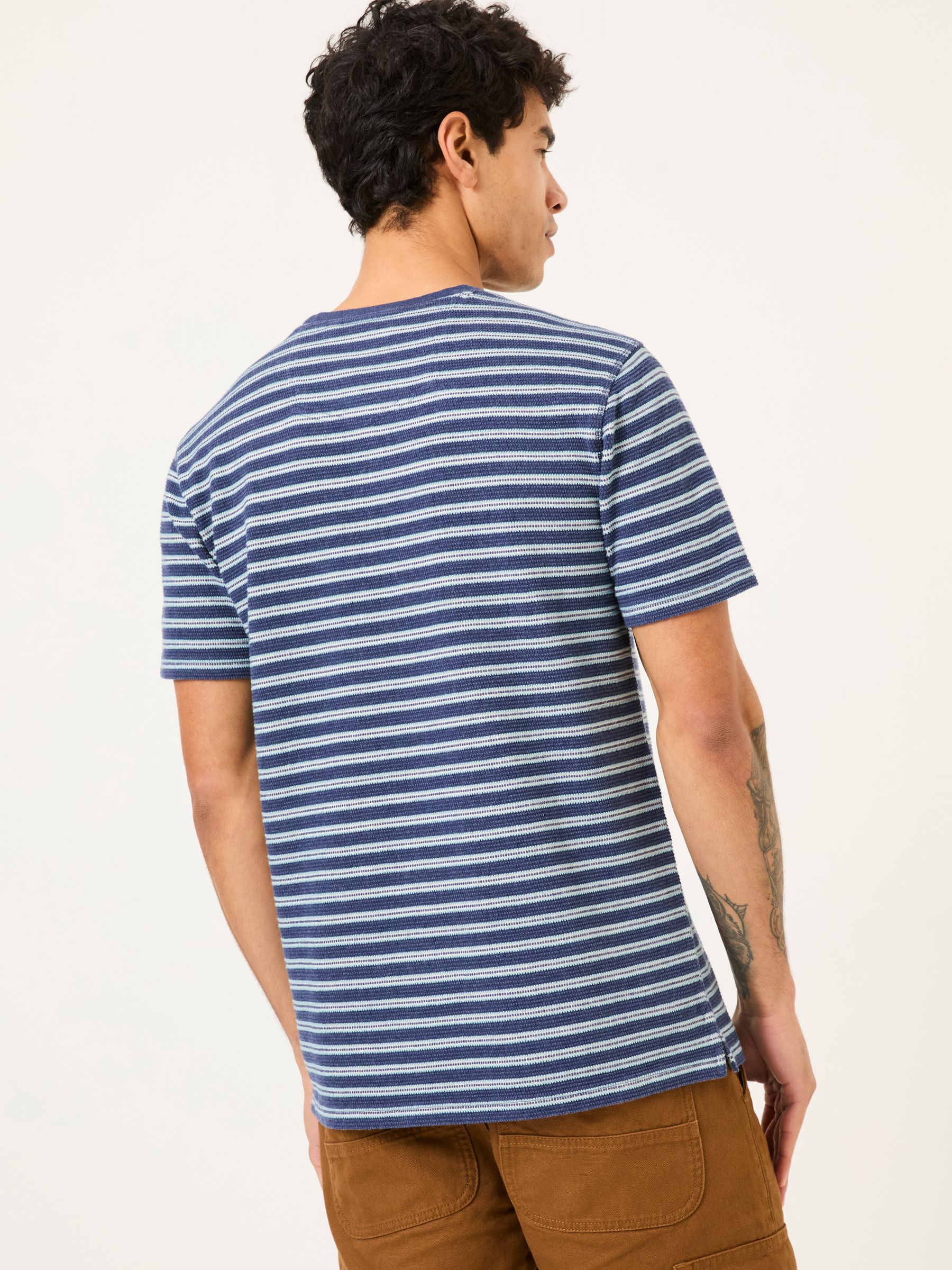 Navy Waffle Stripe Tshirt - Image 2 of 8