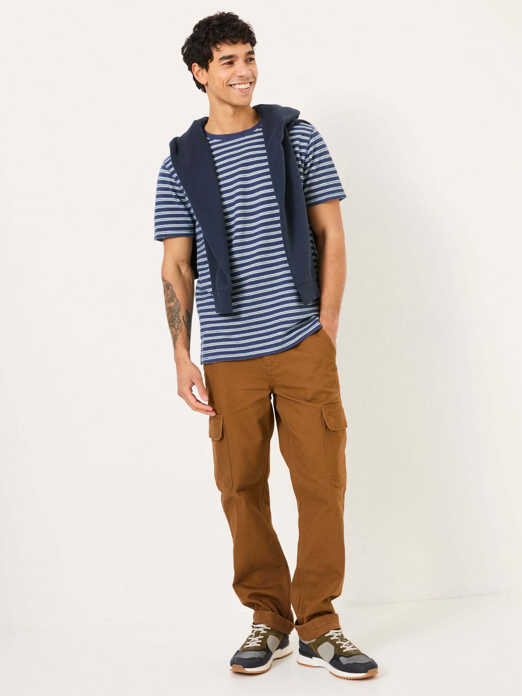 Navy Waffle Stripe Tshirt - Image 3 of 8