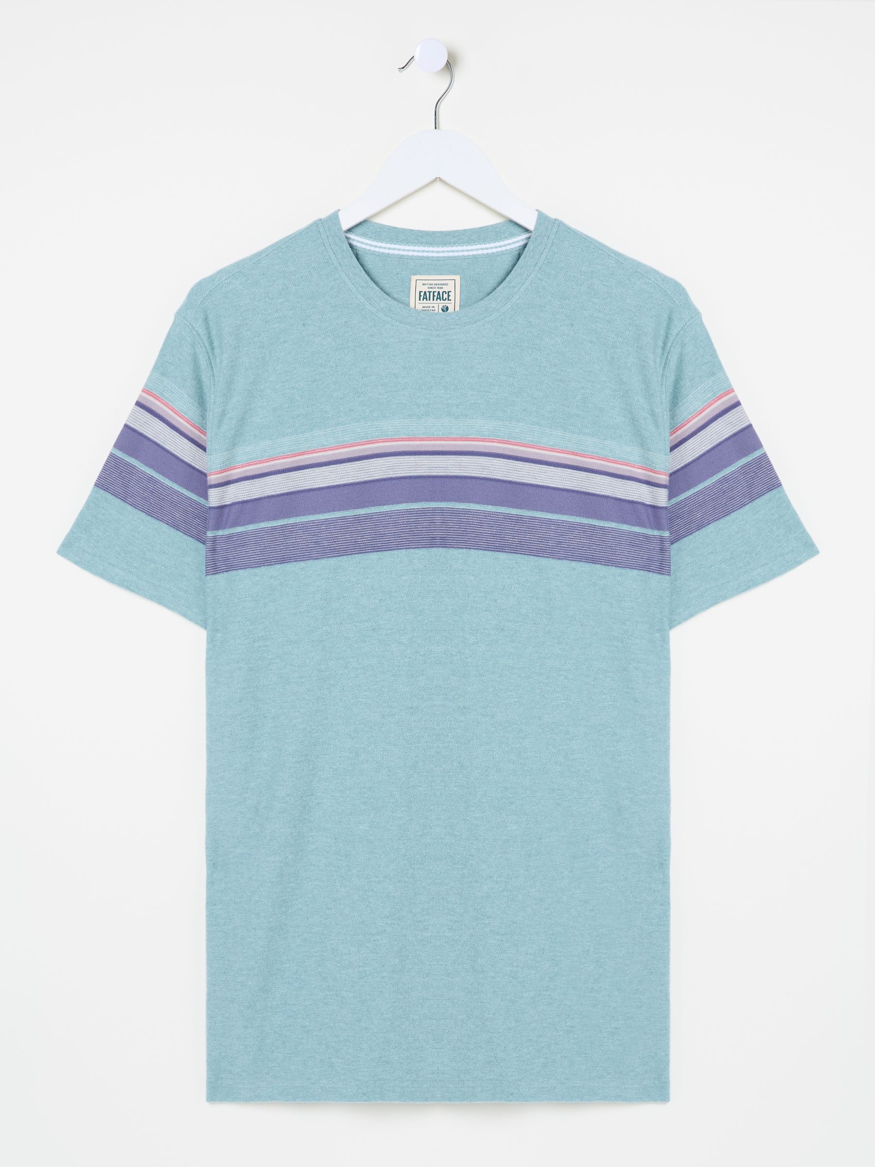 Light Blue Jacquard Chest Stripe T Shirt - Image 5 of 6