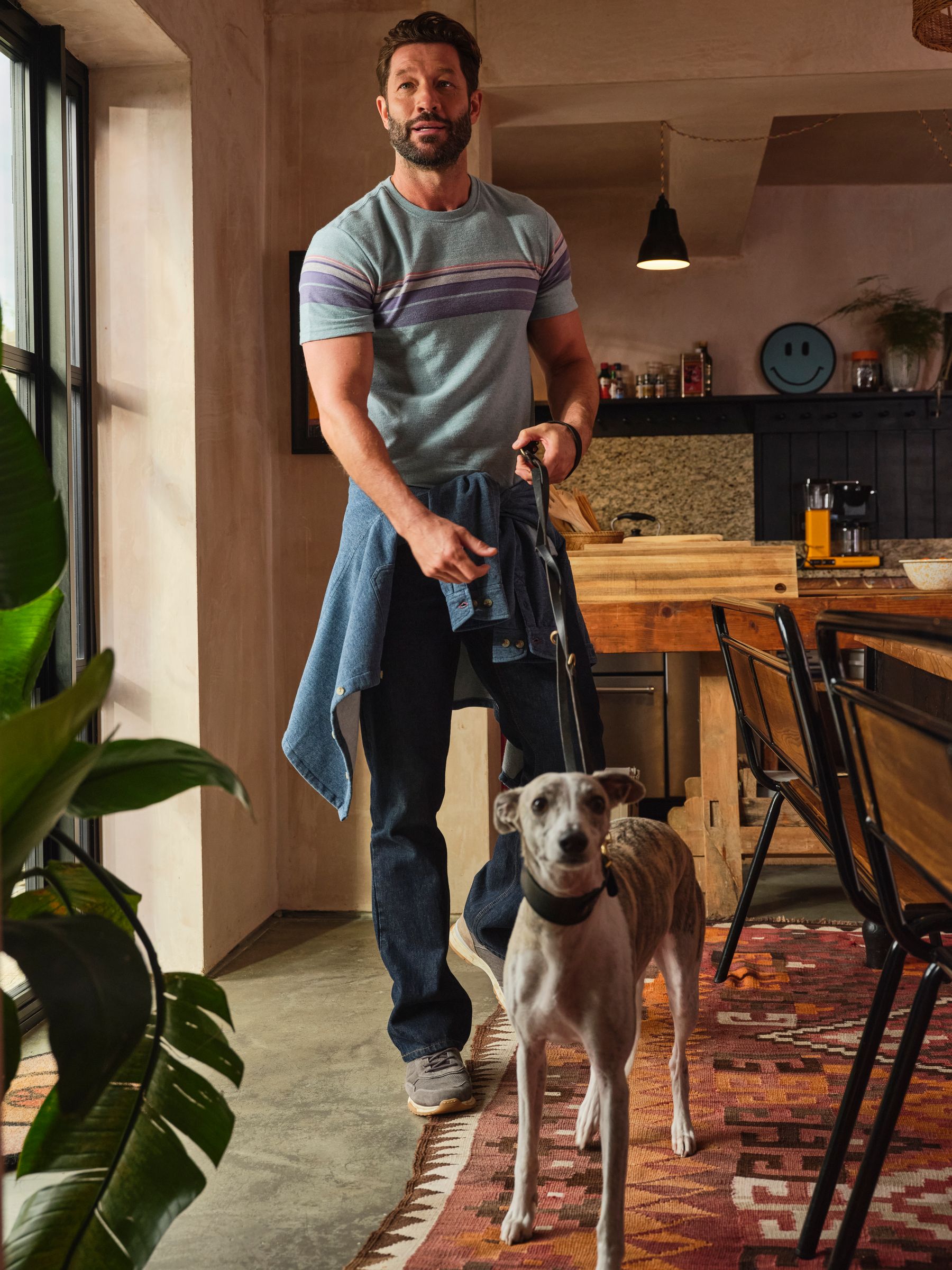 Light Blue Jacquard Chest Stripe T Shirt - Image 6 of 6
