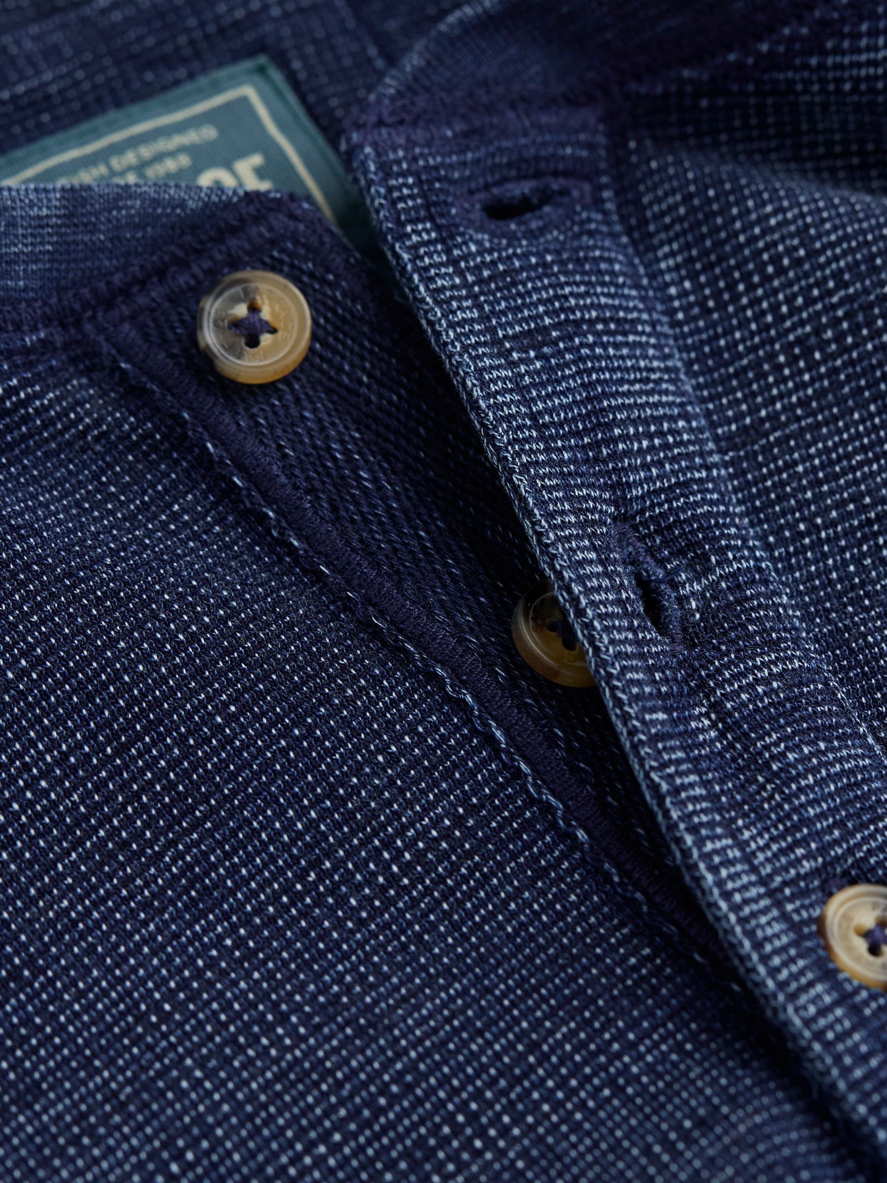 Indigo Blue 100% Cotton Ower Henley T-Shirt - Image 8 of 8