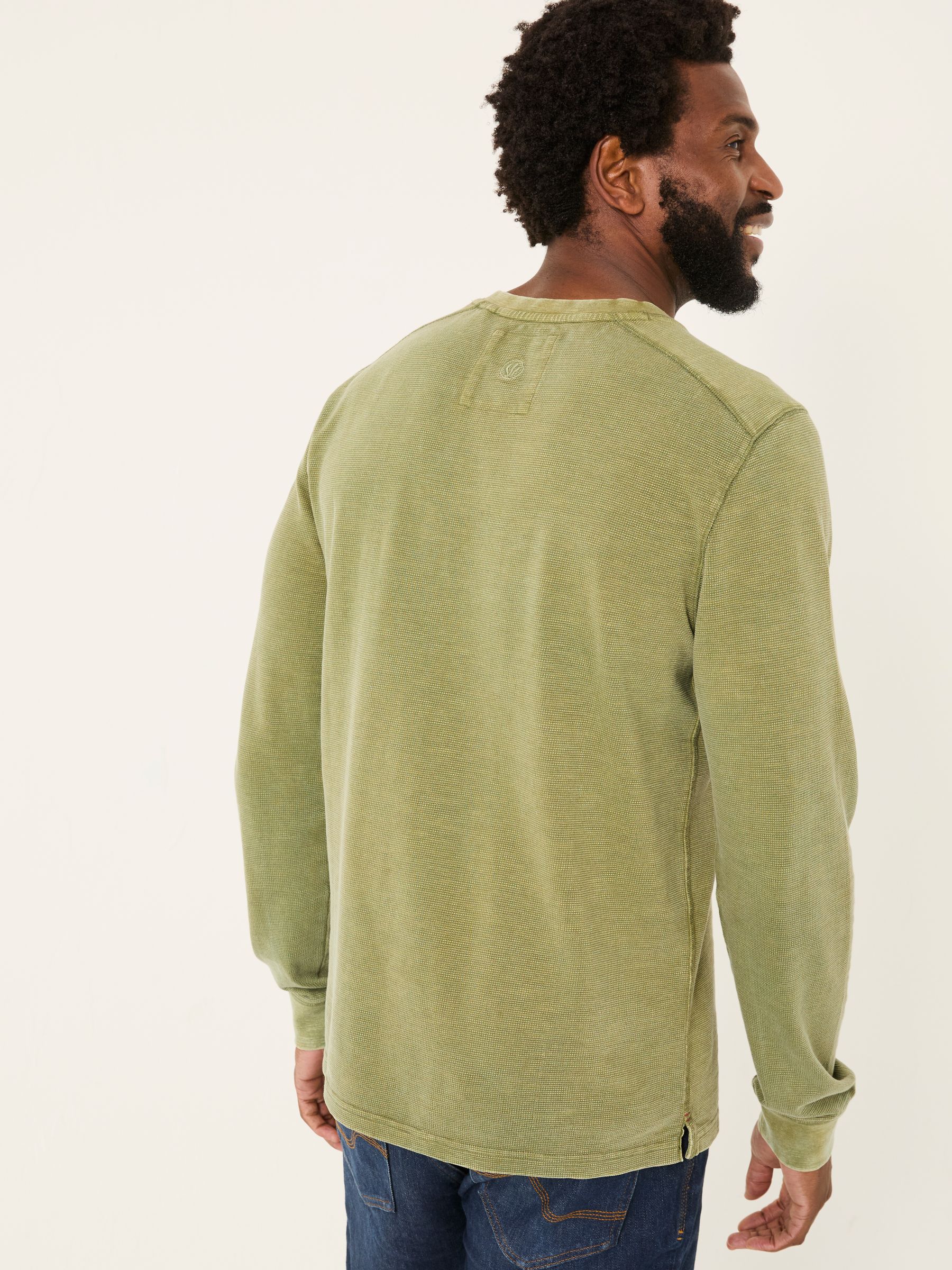 Green 100% Cotton Ower Henley T-Shirt - Image 2 of 6
