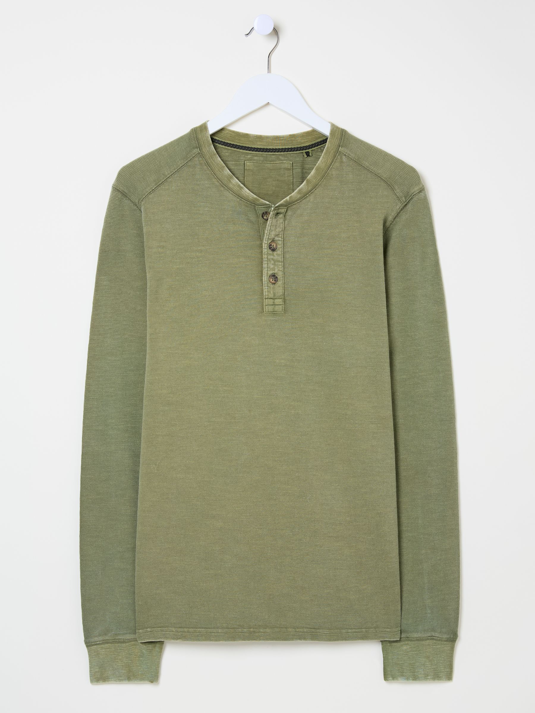 Green 100% Cotton Ower Henley T-Shirt - Image 6 of 6