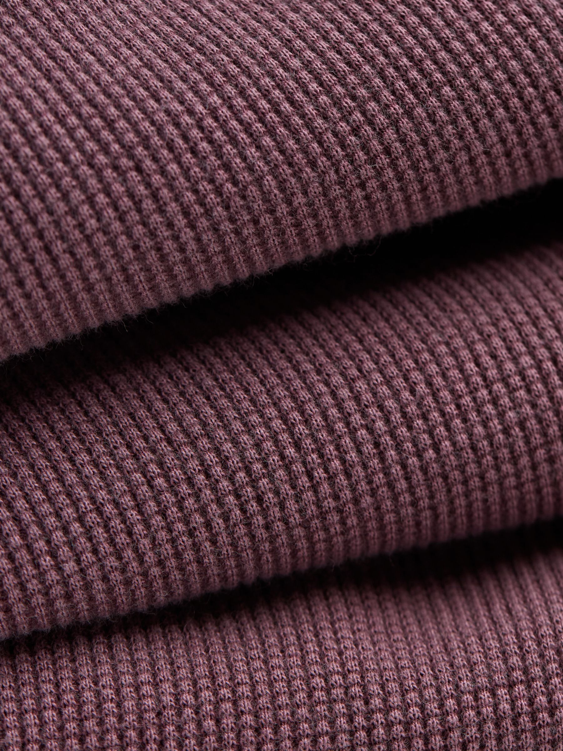 Purple Long Sleeve Waffle Henley T-Shirt - Image 5 of 5